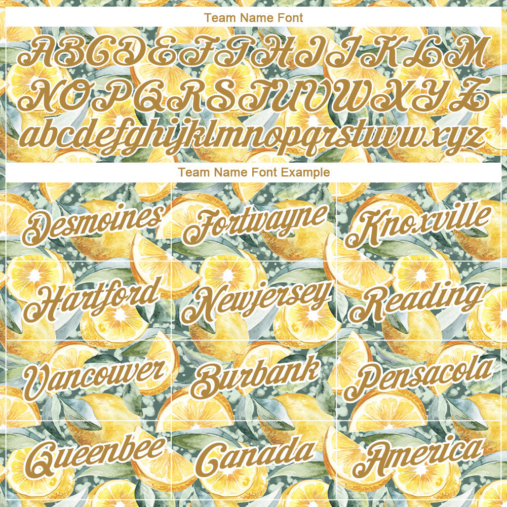 Custom White Old Gold 3D Pattern Design Lemon Performance T-Shirt view 3