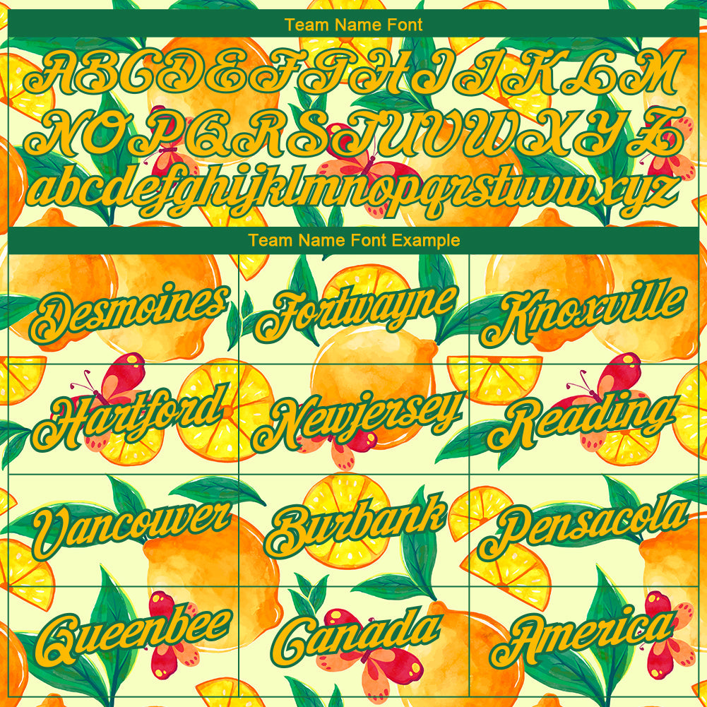 Custom Neon Yellow Yellow-Kelly Green 3D Pattern Design Lemon Performance T-Shirt view 3