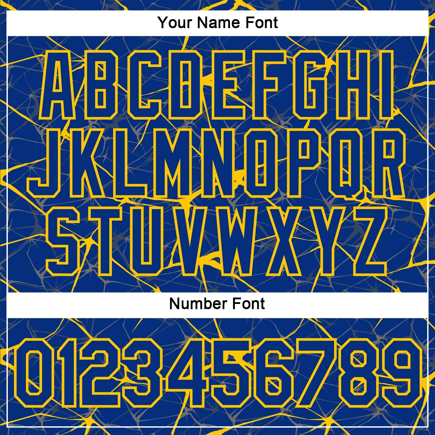 Custom Royal Yellow 3D Pattern Design Abstract Network Performance T-Shirt view 4