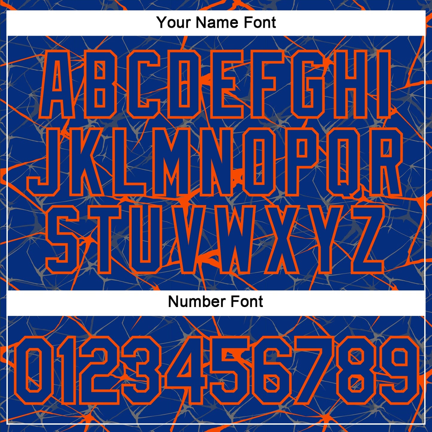 Custom Royal Orange 3D Pattern Design Abstract Network Performance T-Shirt view 4