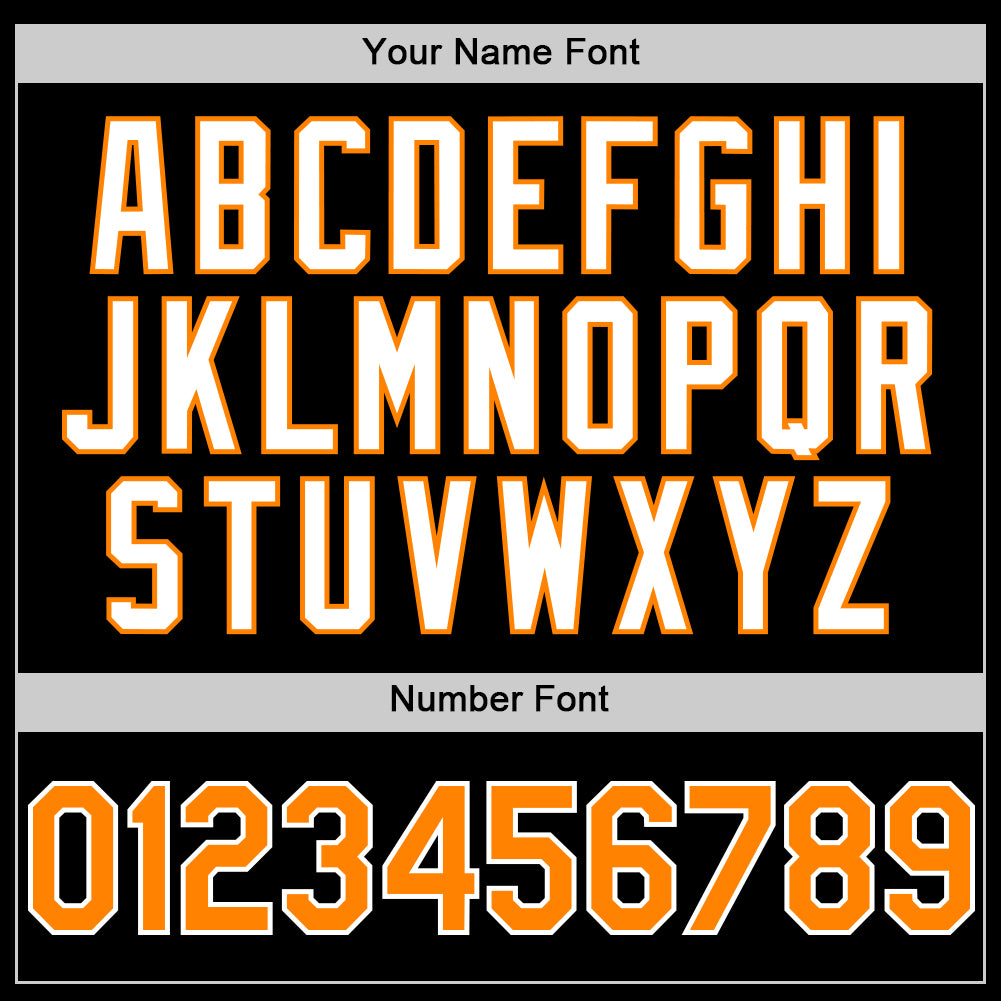 Custom Black Bay Orange-White 3D Pattern Design Gradient Style Twinkle Star Authentic Baseball Jersey view 5