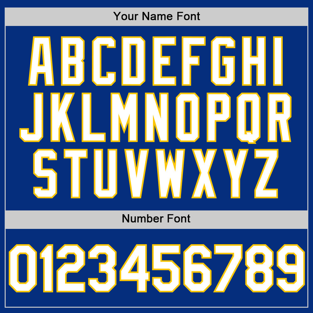 Custom Royal White-Yellow 3D Pattern Design Gradient Style Twinkle Star Authentic Baseball Jersey view 5