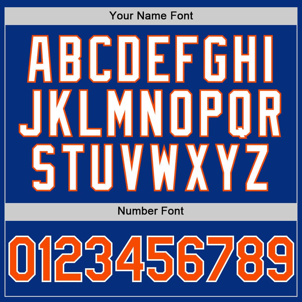 Custom Royal Orange-White 3D Pattern Design Gradient Style Twinkle Star Authentic Baseball Jersey view 5