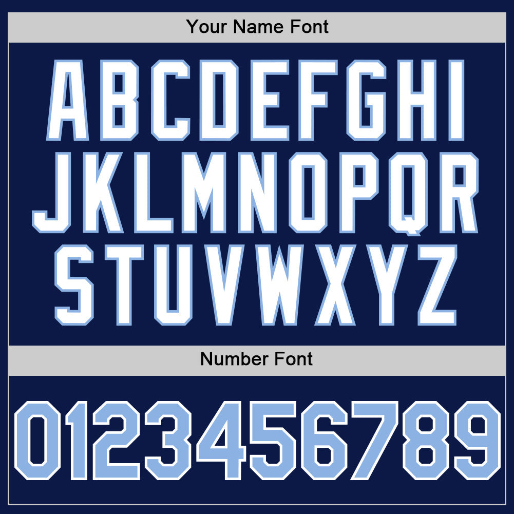Custom Navy Light Blue-White 3D Pattern Design Gradient Style Twinkle Star Authentic Baseball Jersey view 5
