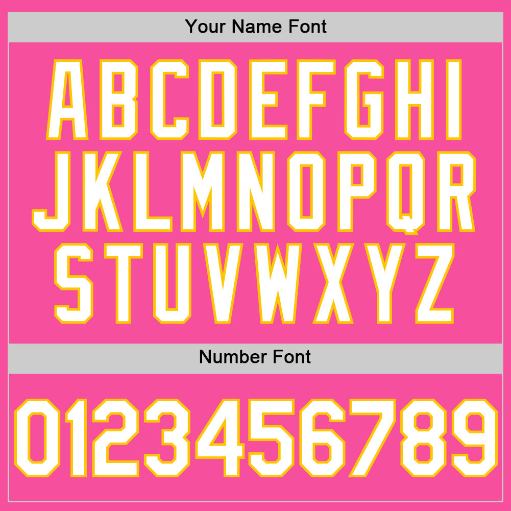 Custom Pink White-Yellow 3D Pattern Design Gradient Style Twinkle Star Authentic Baseball Jersey view 5