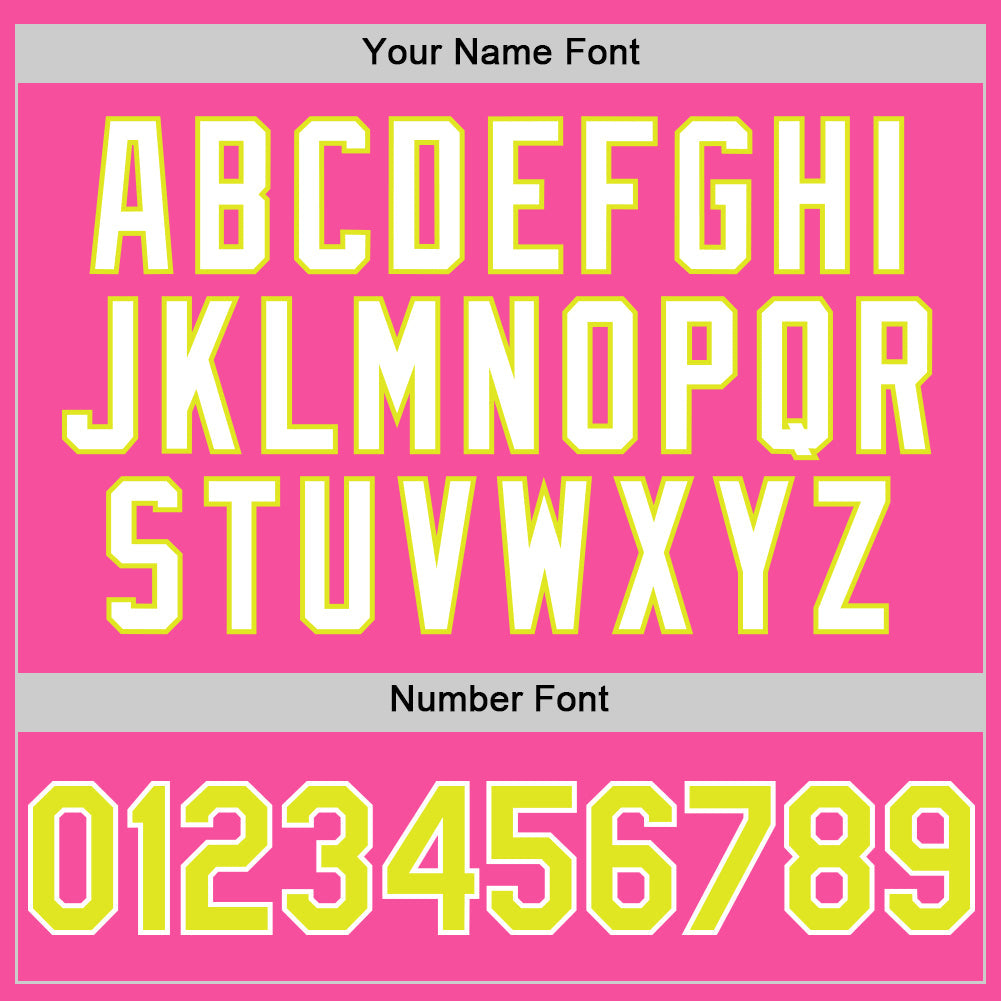 Custom Pink Neon Yellow-White 3D Pattern Design Gradient Style Twinkle Star Authentic Baseball Jersey view 5