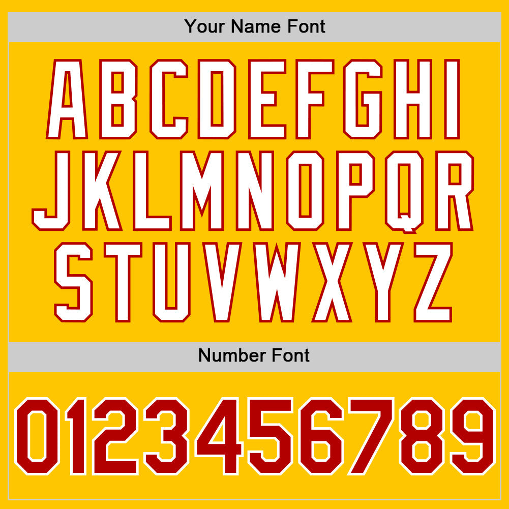 Custom Yellow Red-White 3D Pattern Design Gradient Style Twinkle Star Authentic Baseball Jersey view 5