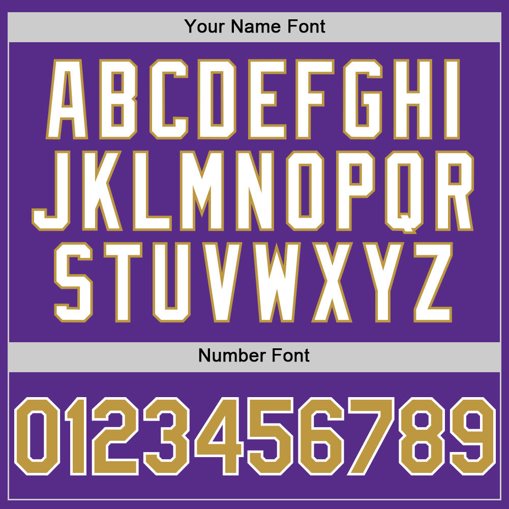Custom Purple Old Gold-White 3D Pattern Design Gradient Style Twinkle Star Authentic Baseball Jersey view 5