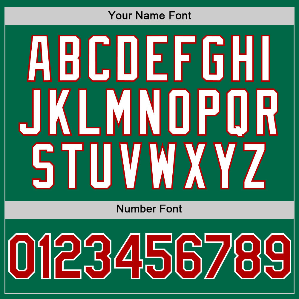 Custom Kelly Green Red-White 3D Pattern Design Gradient Style Twinkle Star Authentic Baseball Jersey view 5