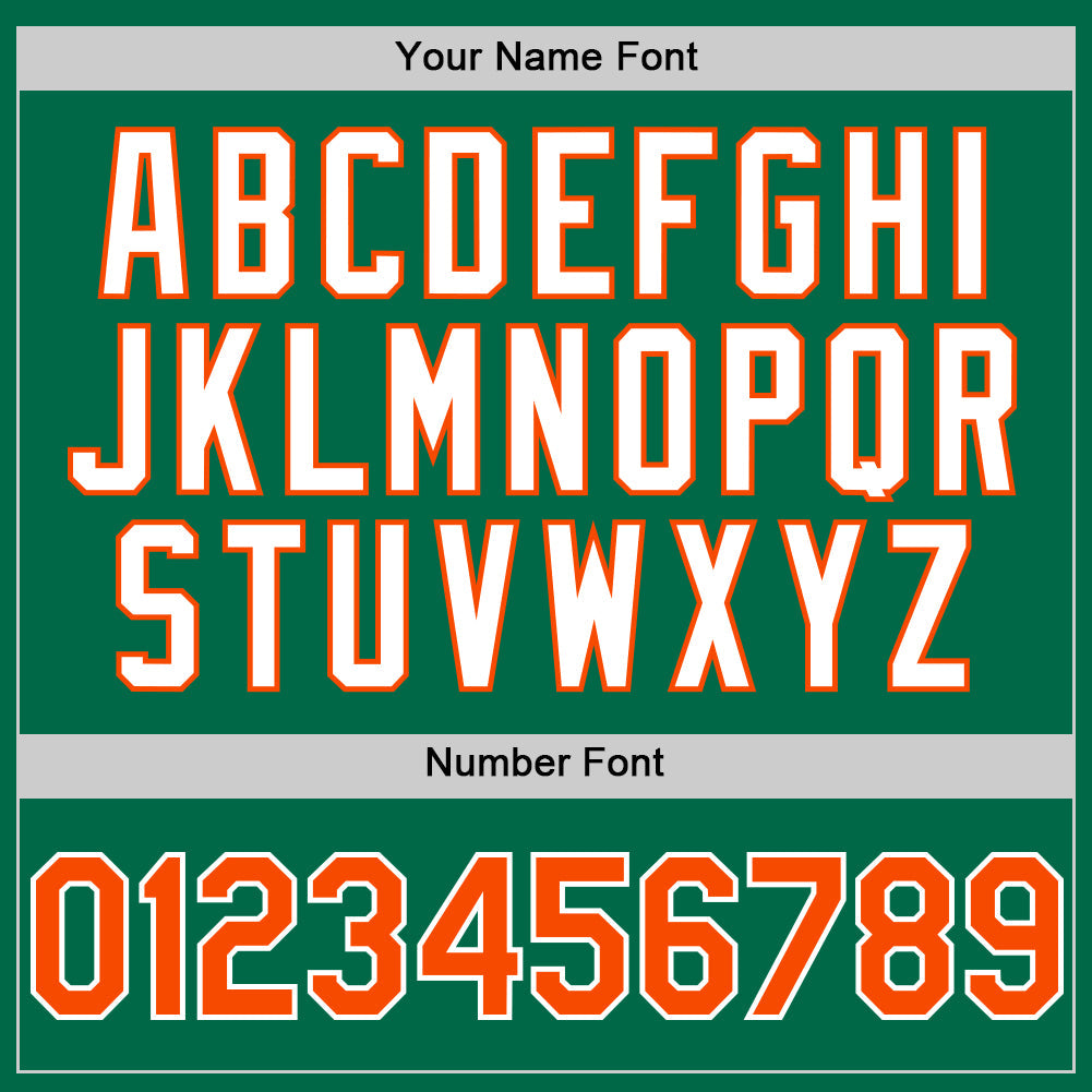 Custom Kelly Green Orange-White 3D Pattern Design Gradient Style Twinkle Star Authentic Baseball Jersey view 5