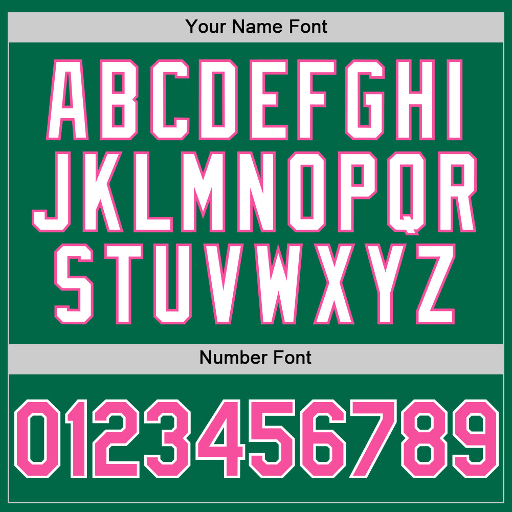 Custom Kelly Green Pink-White 3D Pattern Design Gradient Style Twinkle Star Authentic Baseball Jersey view 5