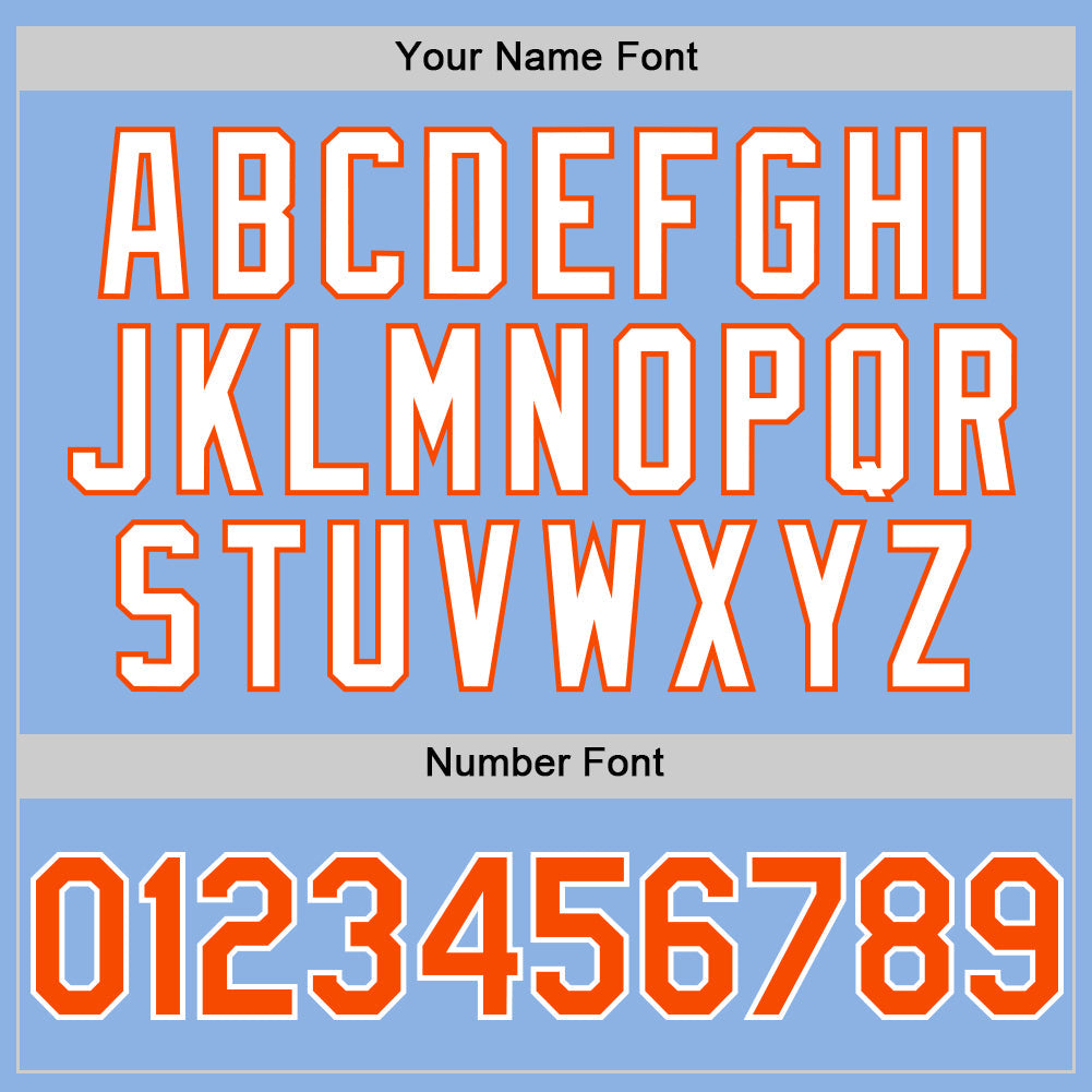 Custom Light Blue Orange-White 3D Pattern Design Gradient Style Twinkle Star Authentic Baseball Jersey view 5