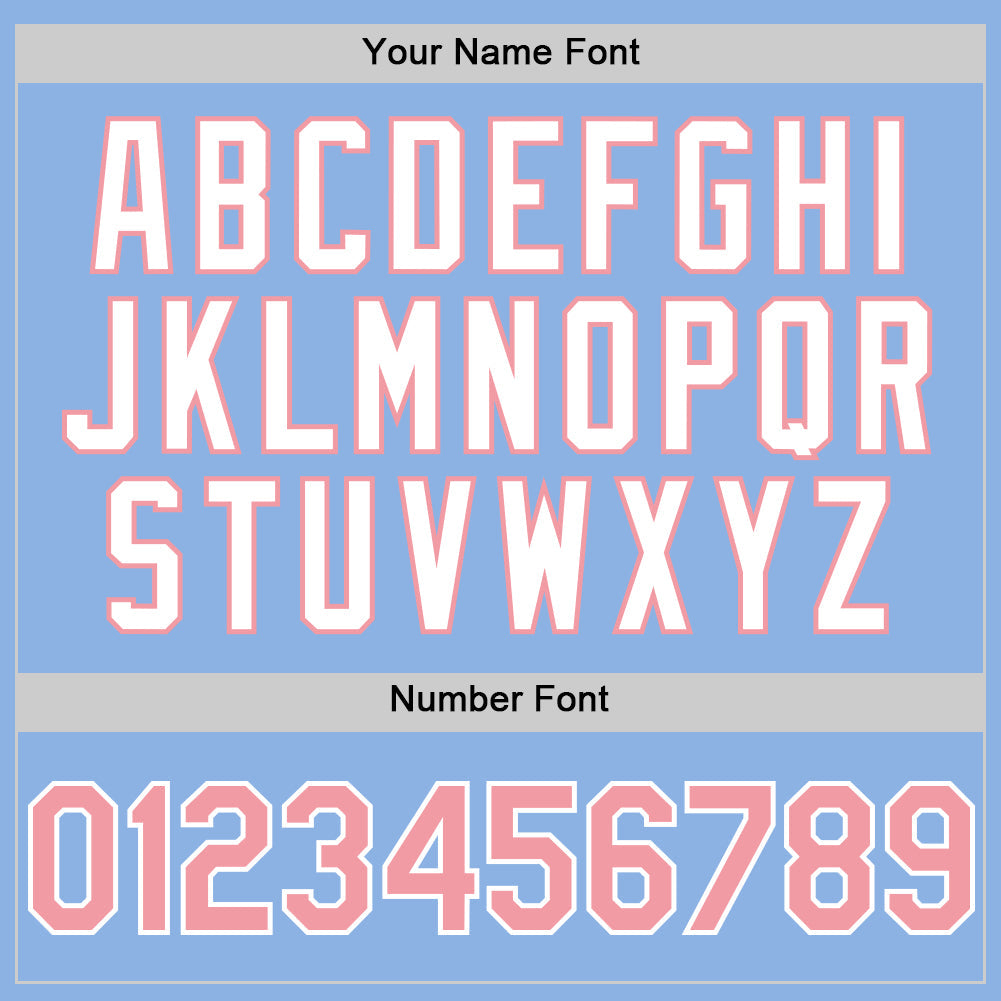 Custom Light Blue Medium Pink-White 3D Pattern Design Gradient Style Twinkle Star Authentic Baseball Jersey view 5
