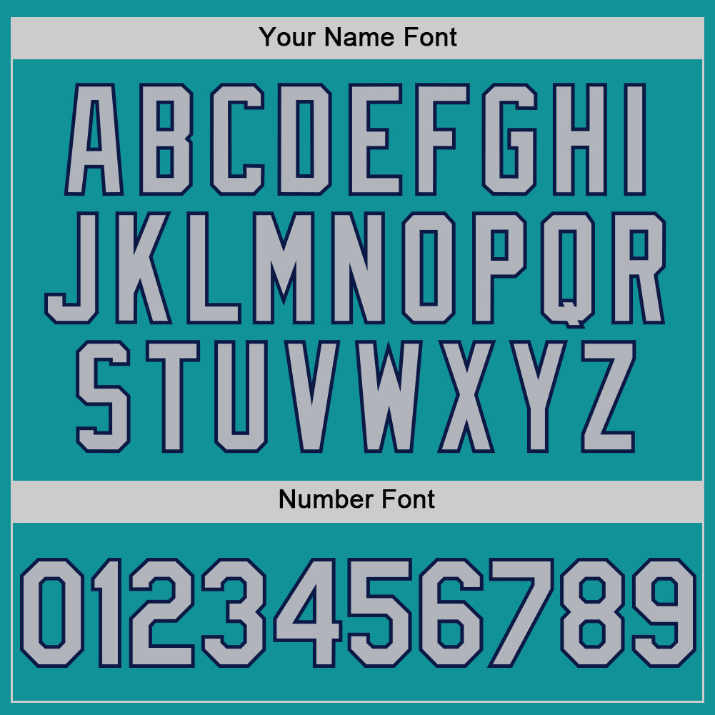 Custom Teal Gray-Navy 3D Pattern Design Gradient Style Twinkle Star Authentic Baseball Jersey view 5