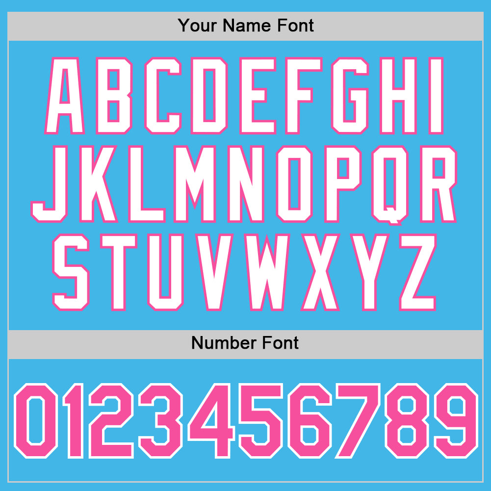 Custom Sky Blue Pink-White 3D Pattern Design Gradient Style Twinkle Star Authentic Baseball Jersey view 5