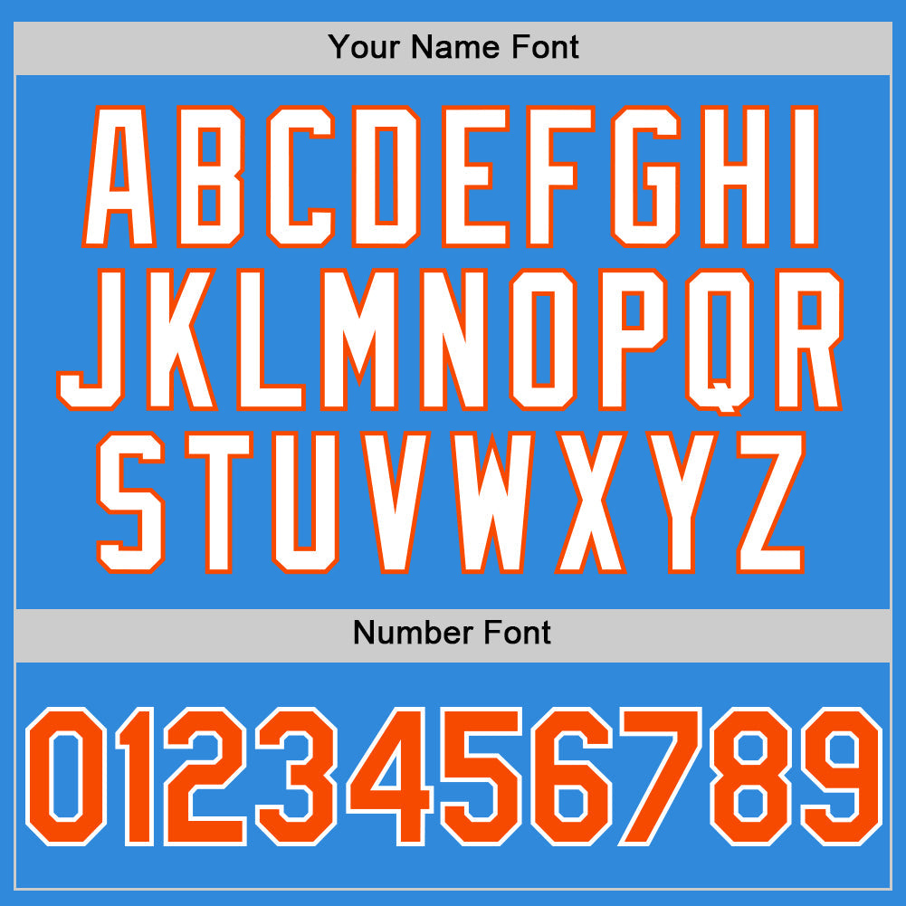 Custom Electric Blue Orange-White 3D Pattern Design Gradient Style Twinkle Star Authentic Baseball Jersey view 5