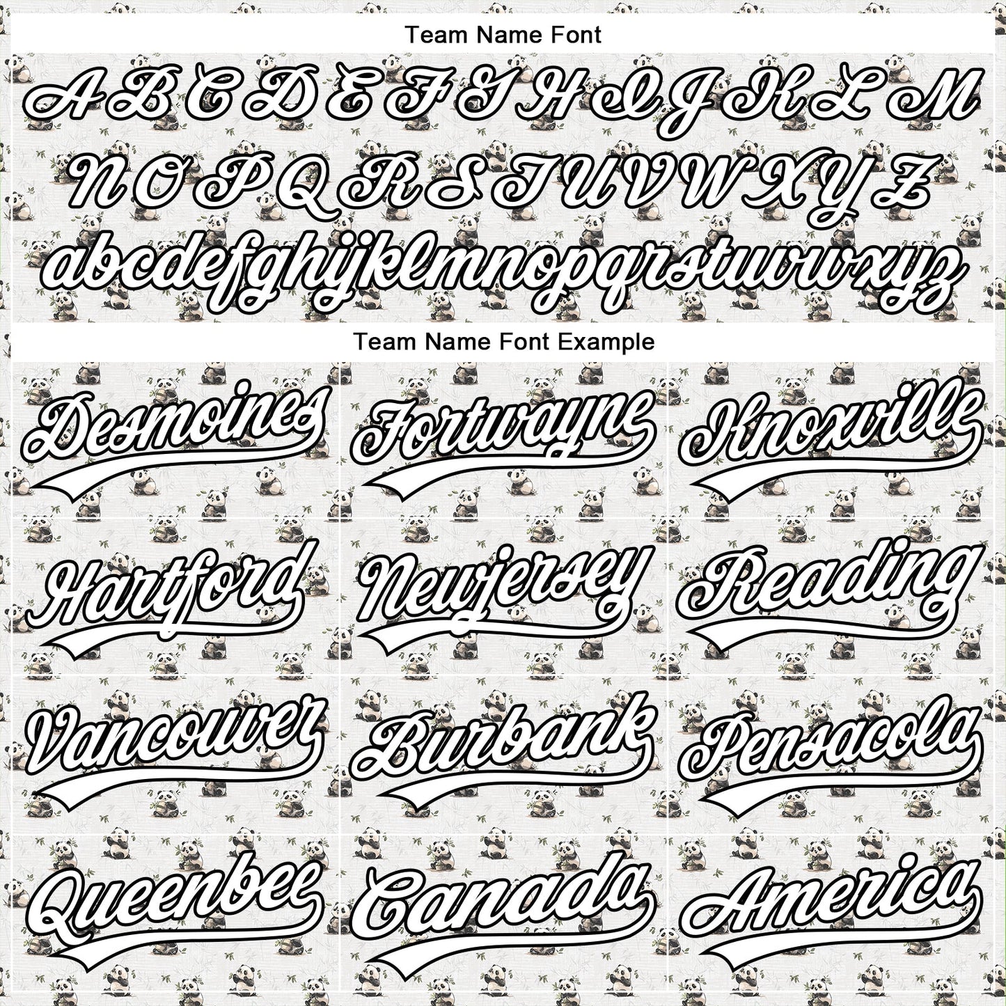 Custom White Black 3D Pattern Design Animal Panda Authentic Baseball Jersey view 4