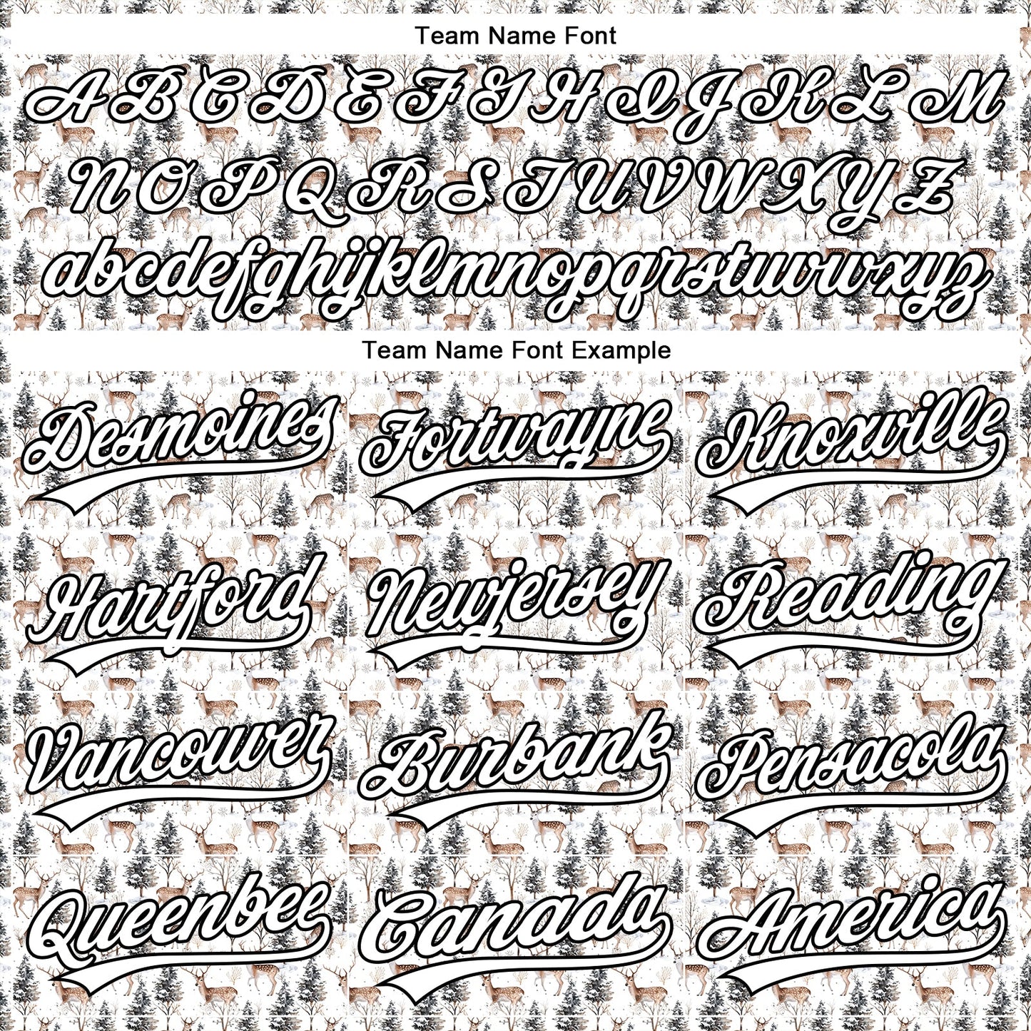 Custom White Black 3D Pattern Design Animal Deer Authentic Baseball Jersey view 4