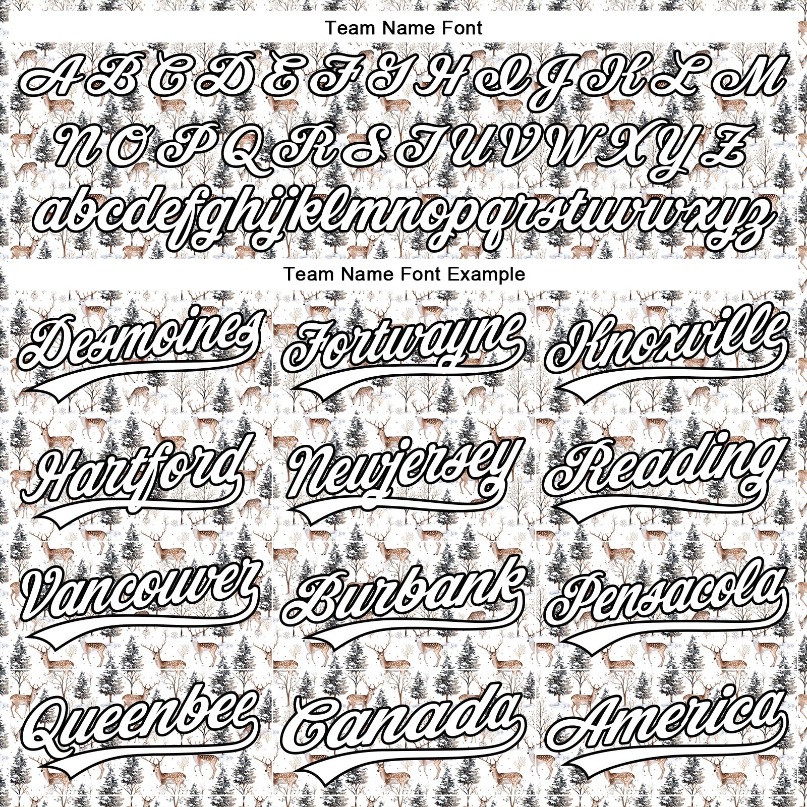 Custom White Black 3D Pattern Design Animal Deer Authentic Baseball Jersey view 4