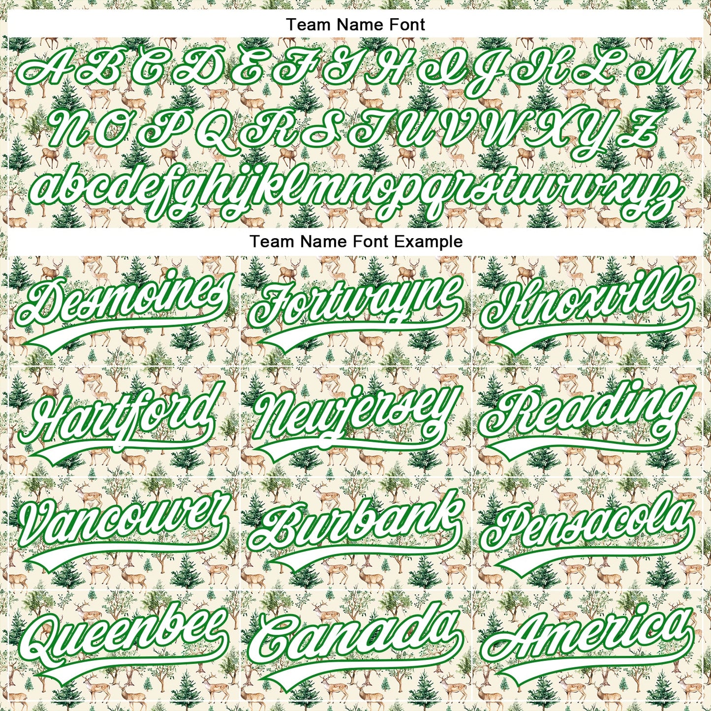 Custom Cream White-Grass Green 3D Pattern Design Animal Deer Authentic Baseball Jersey view 4