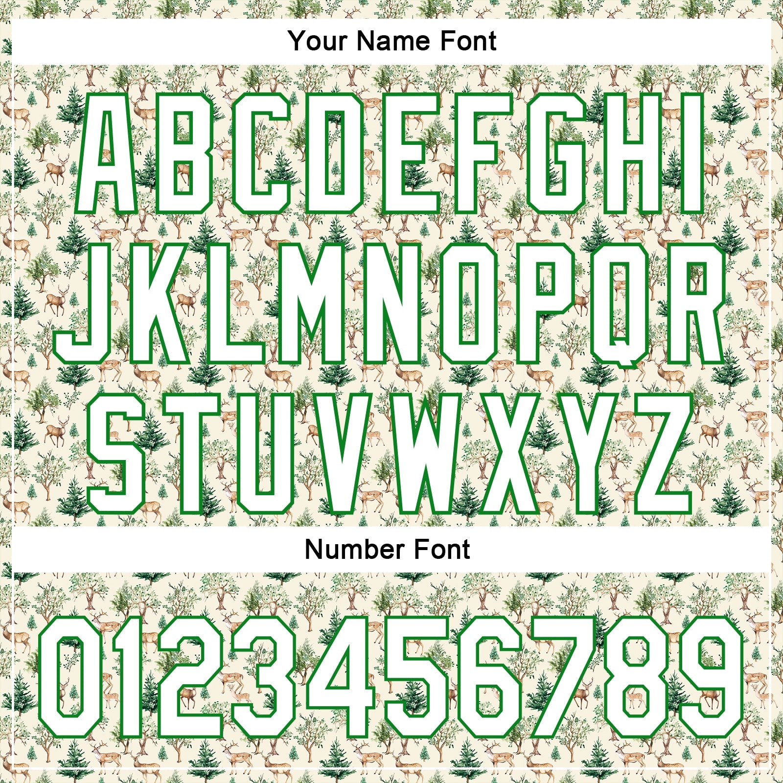 Custom Cream White-Grass Green 3D Pattern Design Animal Deer Authentic Baseball Jersey view 5