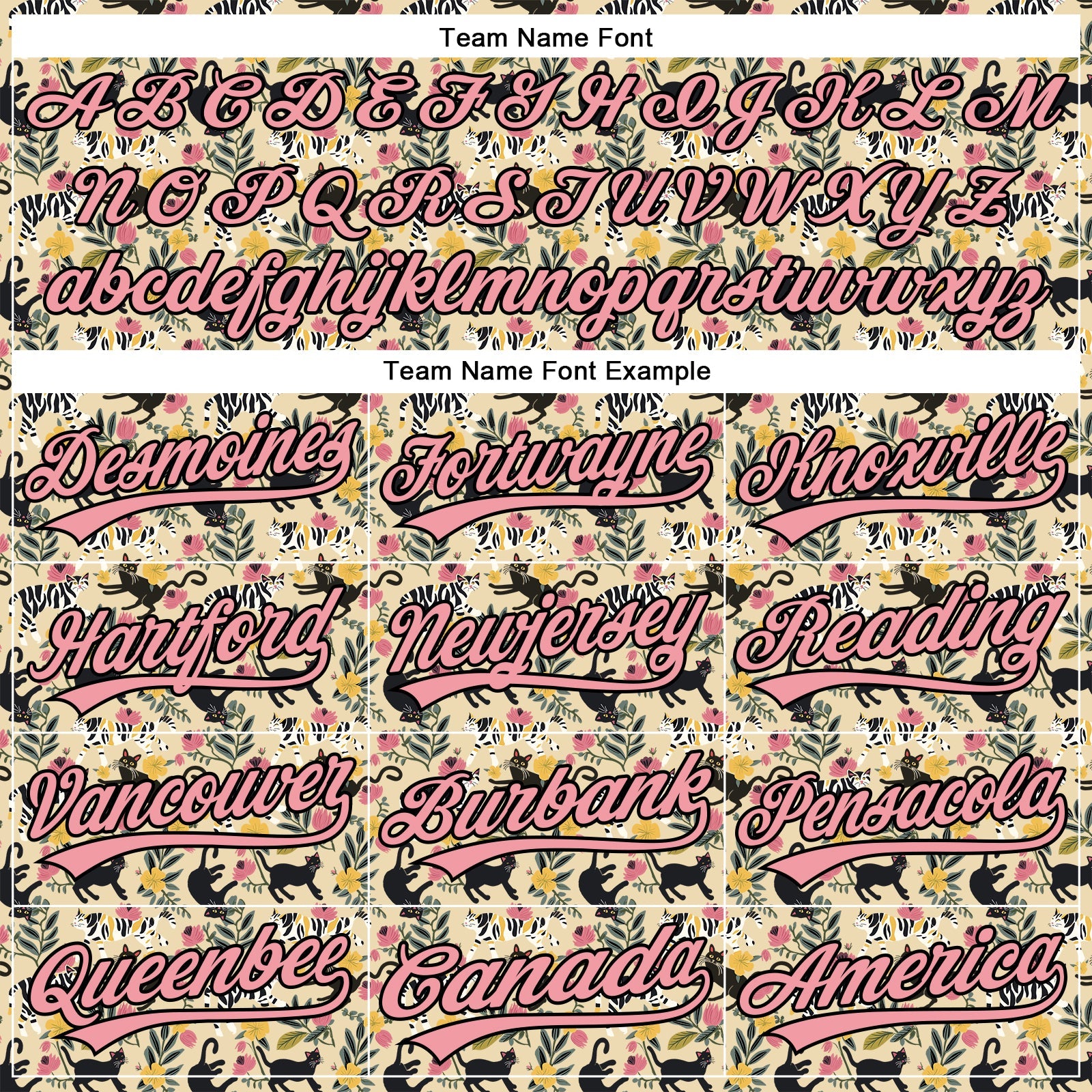 Custom Cream Medium Pink-Black 3D Pattern Design Animal Cat Authentic Baseball Jersey view 4