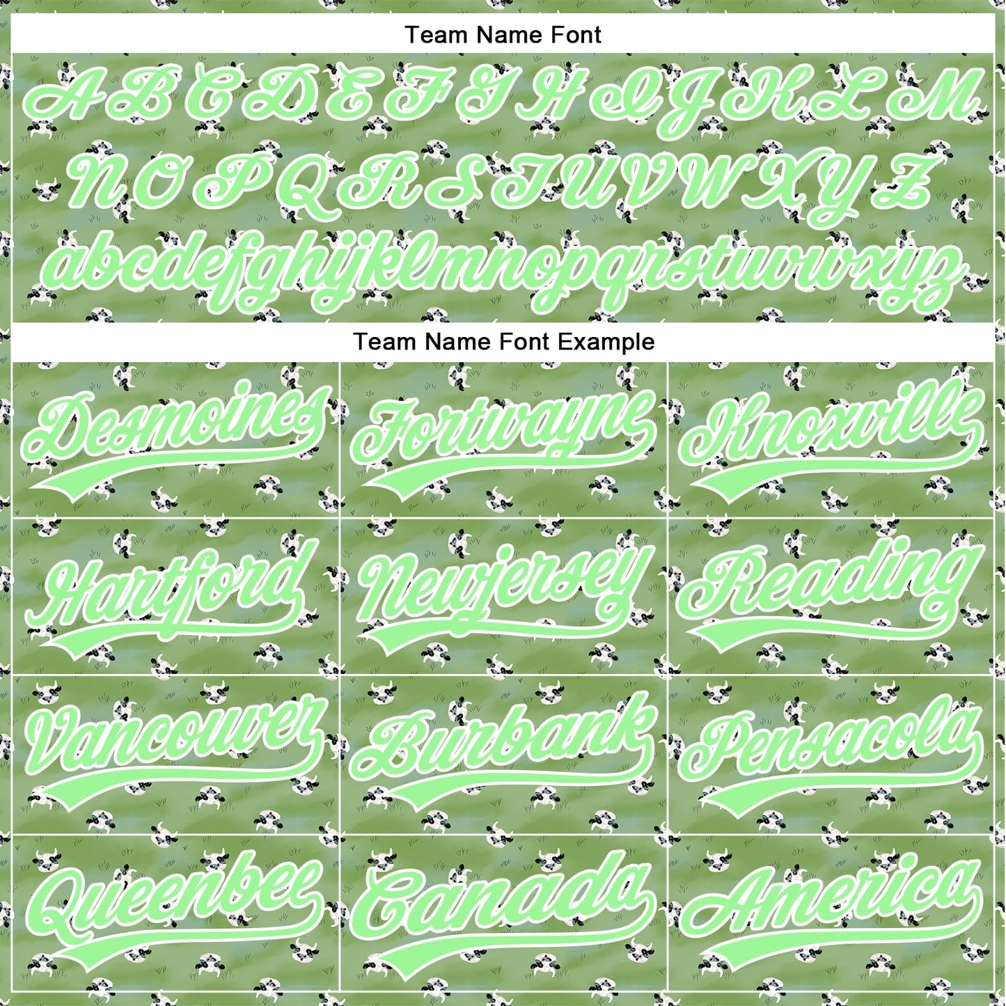Custom Green Pea Green-White 3D Pattern Design Animal Cow Authentic Baseball Jersey view 4