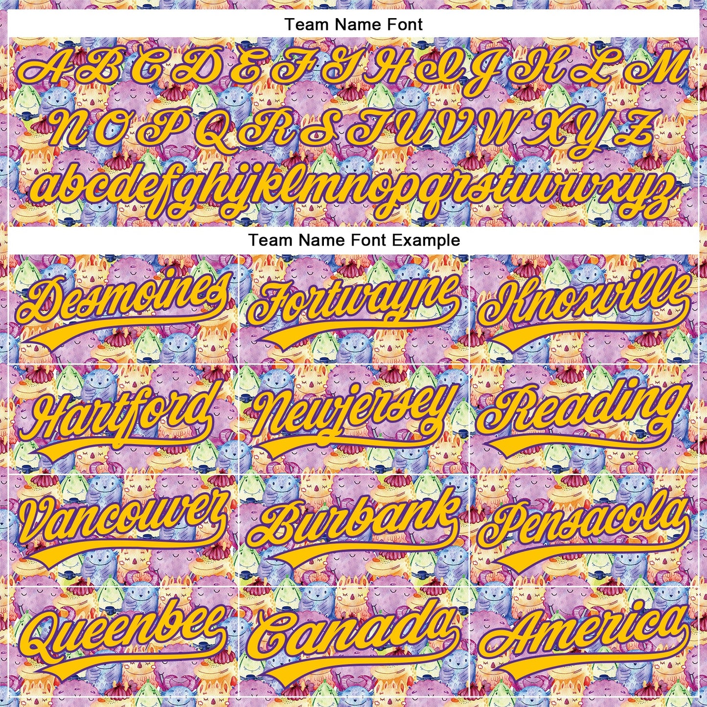 Custom Pink Yellow-Purple 3D Pattern Design Animal Funny Monster Authentic Baseball Jersey view 4