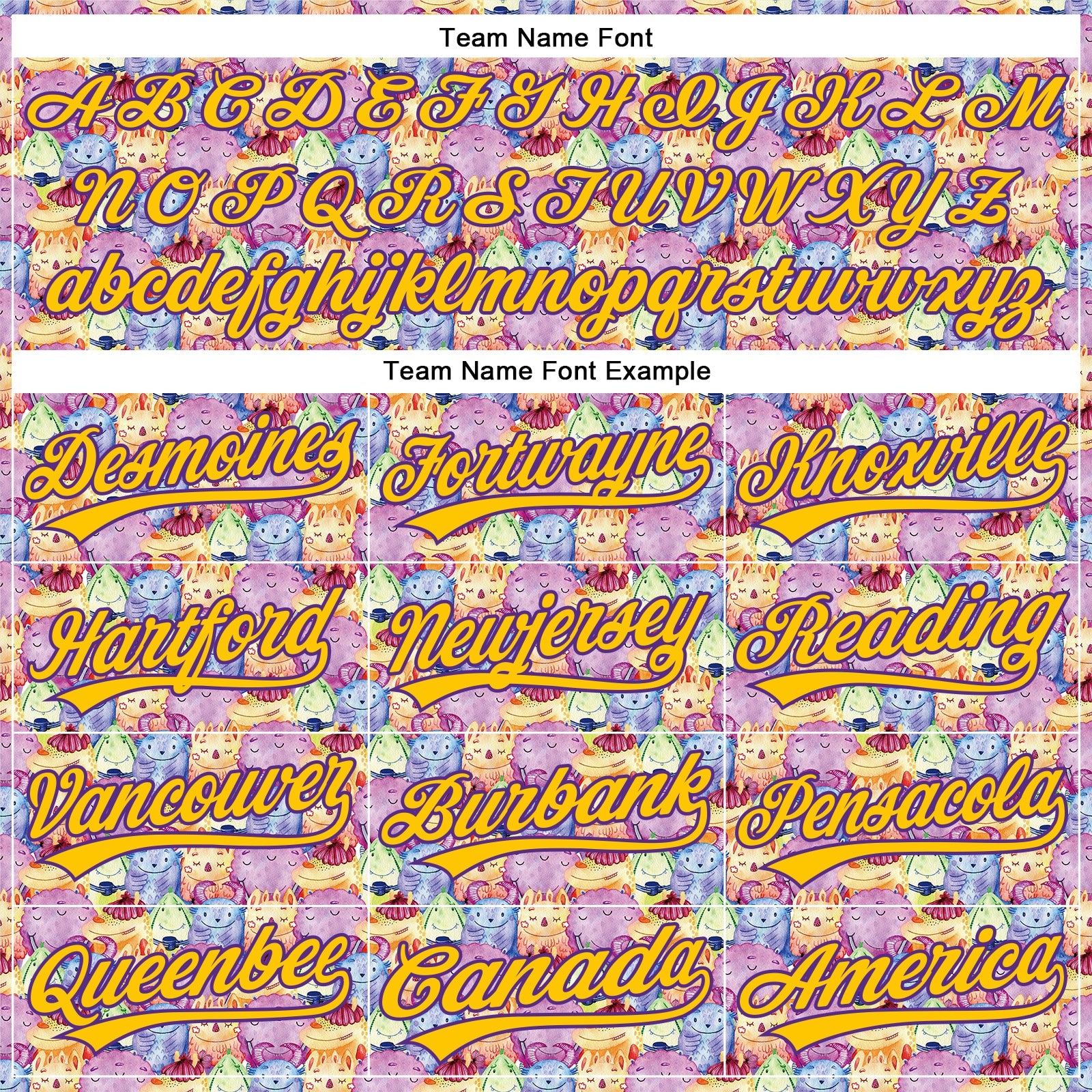 Custom Pink Yellow-Purple 3D Pattern Design Animal Funny Monster Authentic Baseball Jersey view 4