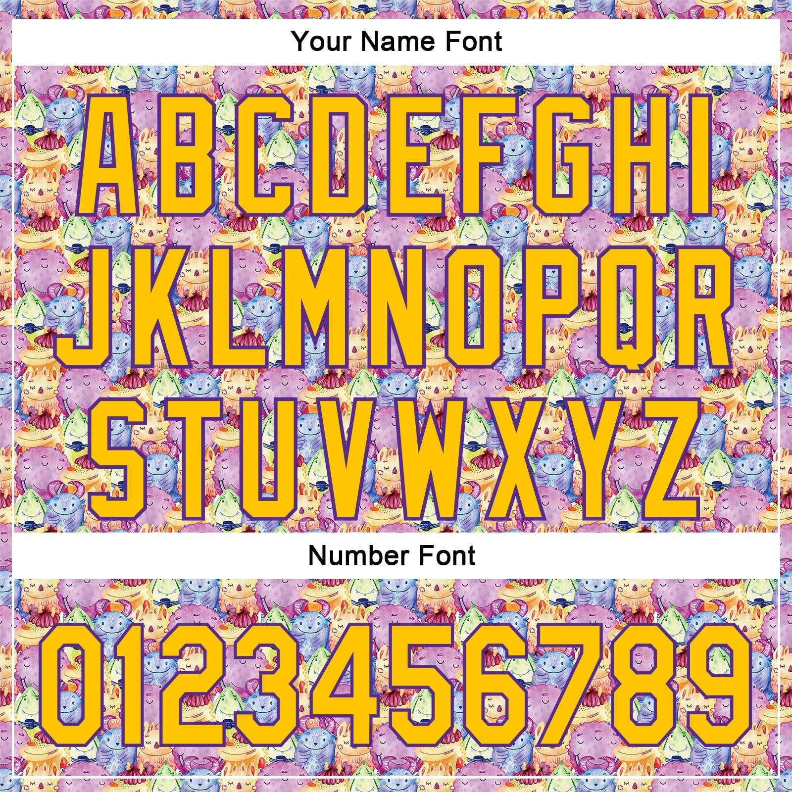 Custom Pink Yellow-Purple 3D Pattern Design Animal Funny Monster Authentic Baseball Jersey view 5