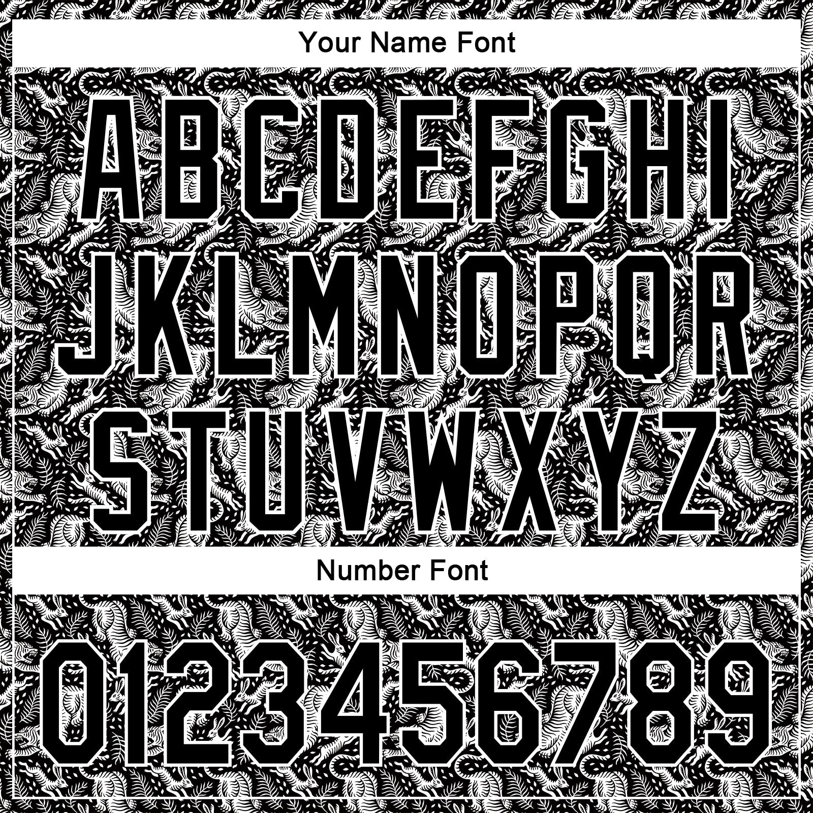 Custom Black White 3D Pattern Design Animal Tiger And Rabbit Authentic Baseball Jersey view 5