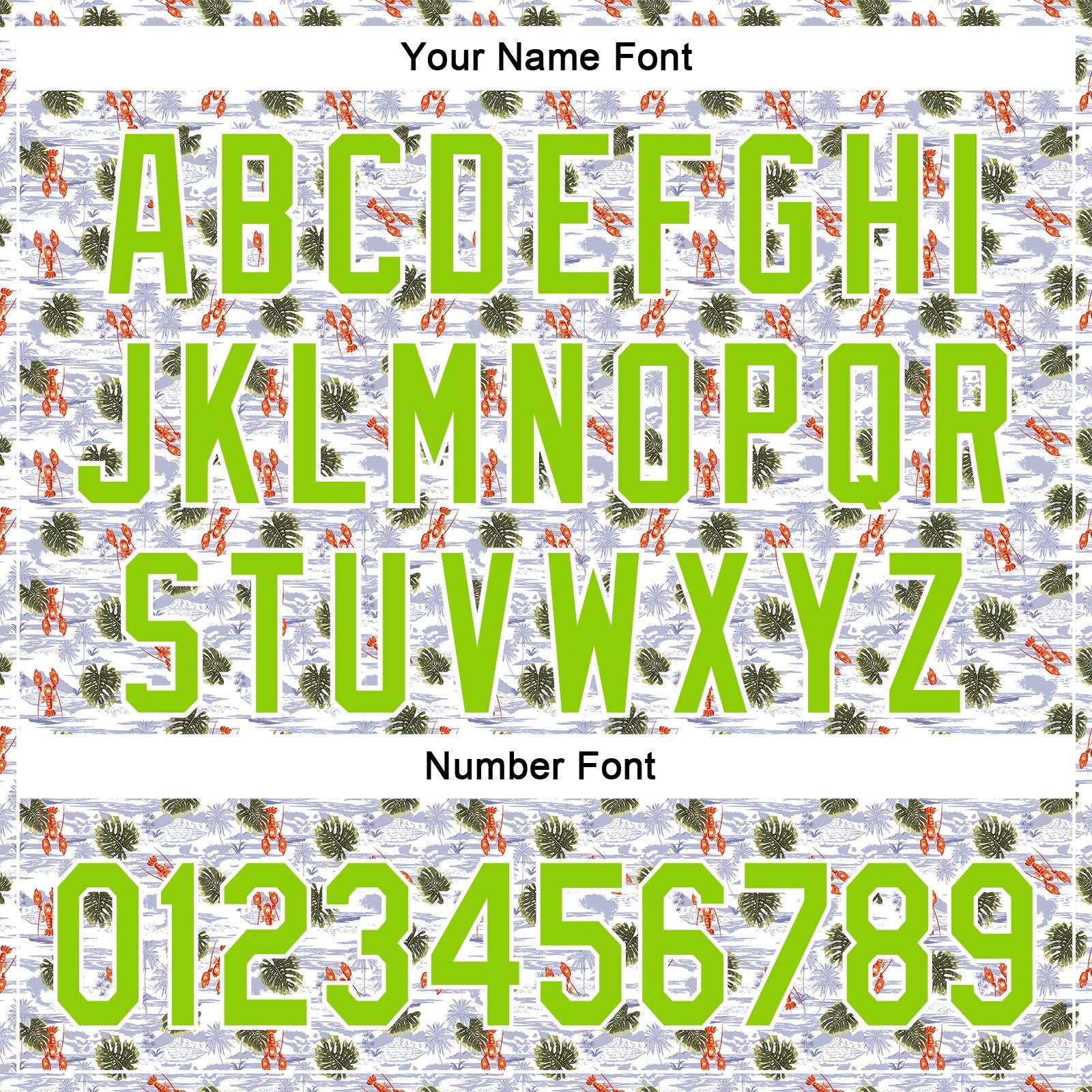 Custom White Neon Green 3D Pattern Design Animal Lobster And Hawaii Palm Trees Authentic Baseball Jersey view 5