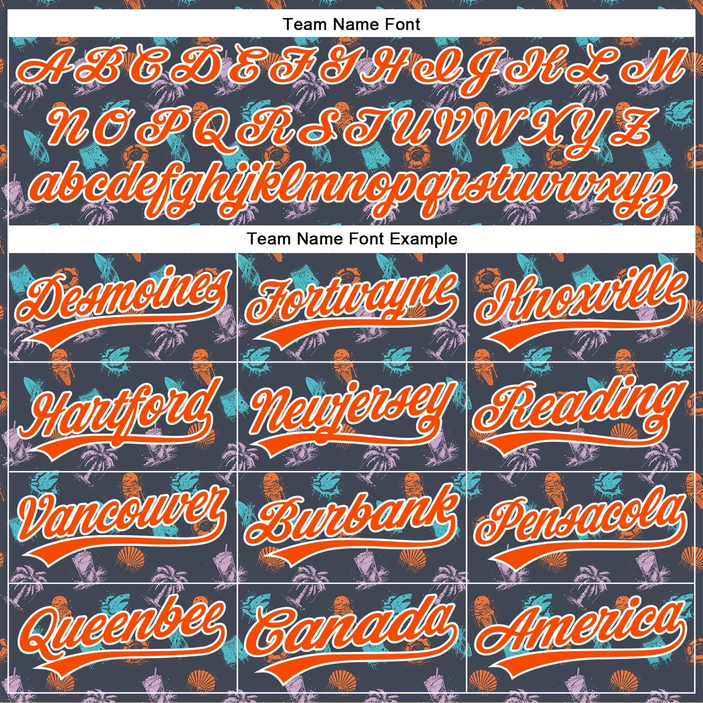 Custom Navy Orange-White 3D Pattern Design Ice Cream And Hawaii Palm Trees Authentic Baseball Jersey view 4
