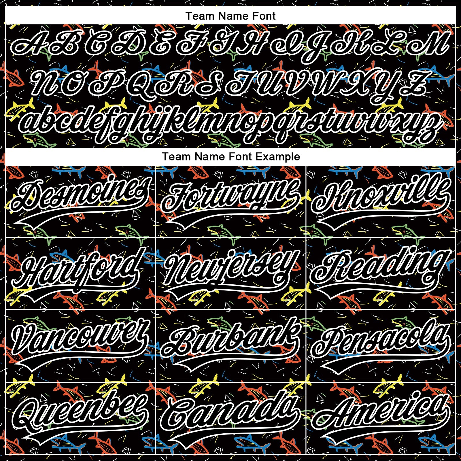 Custom Black White 3D Pattern Design Animal Fish Authentic Baseball Jersey view 4