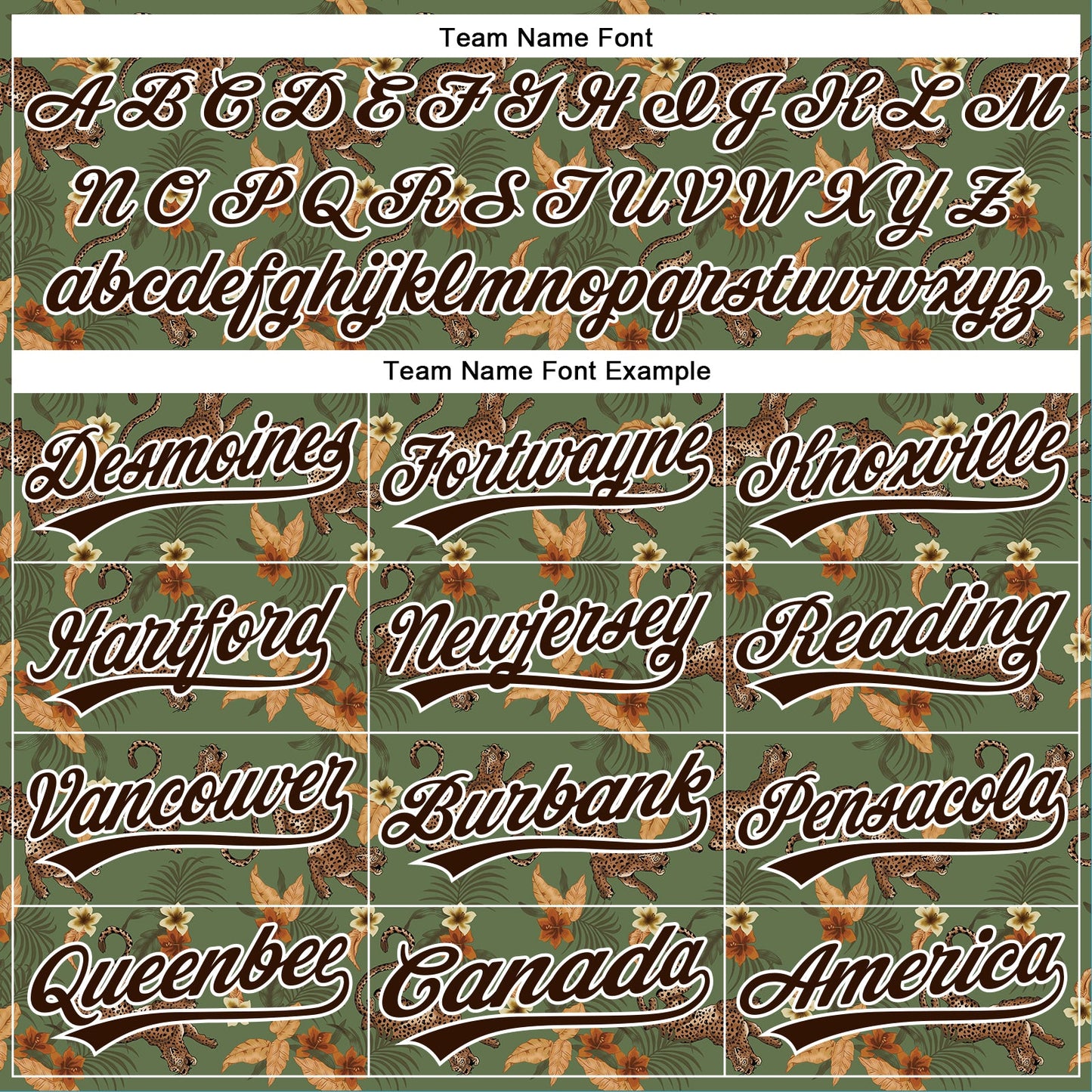 Custom Green Brown-White 3D Pattern Design Animal Leopard And Hawaii Palm Leaves Authentic Baseball Jersey view 4