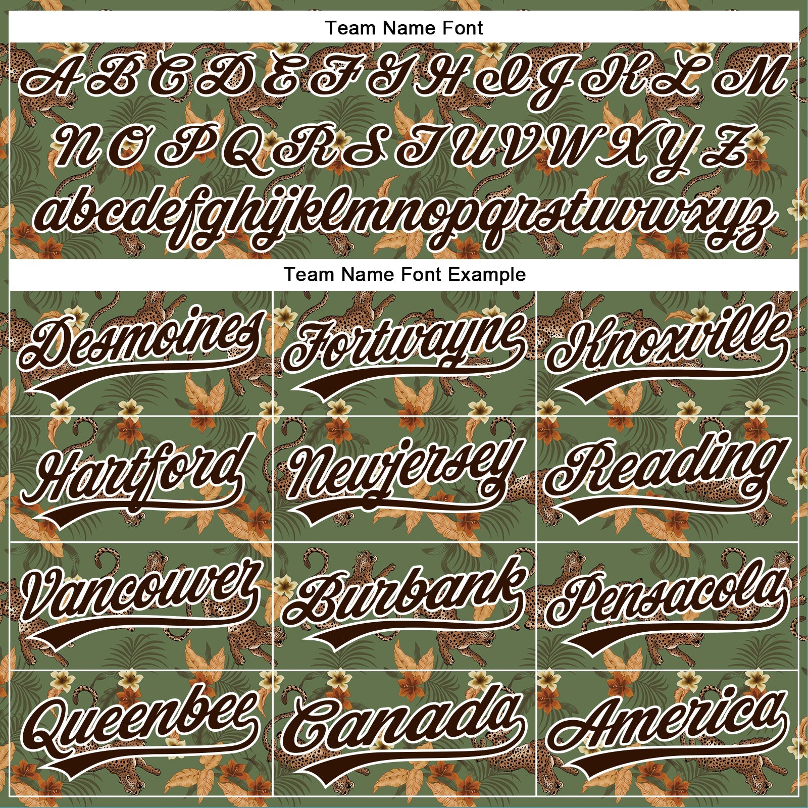 Custom Green Brown-White 3D Pattern Design Animal Leopard And Hawaii Palm Leaves Authentic Baseball Jersey view 4