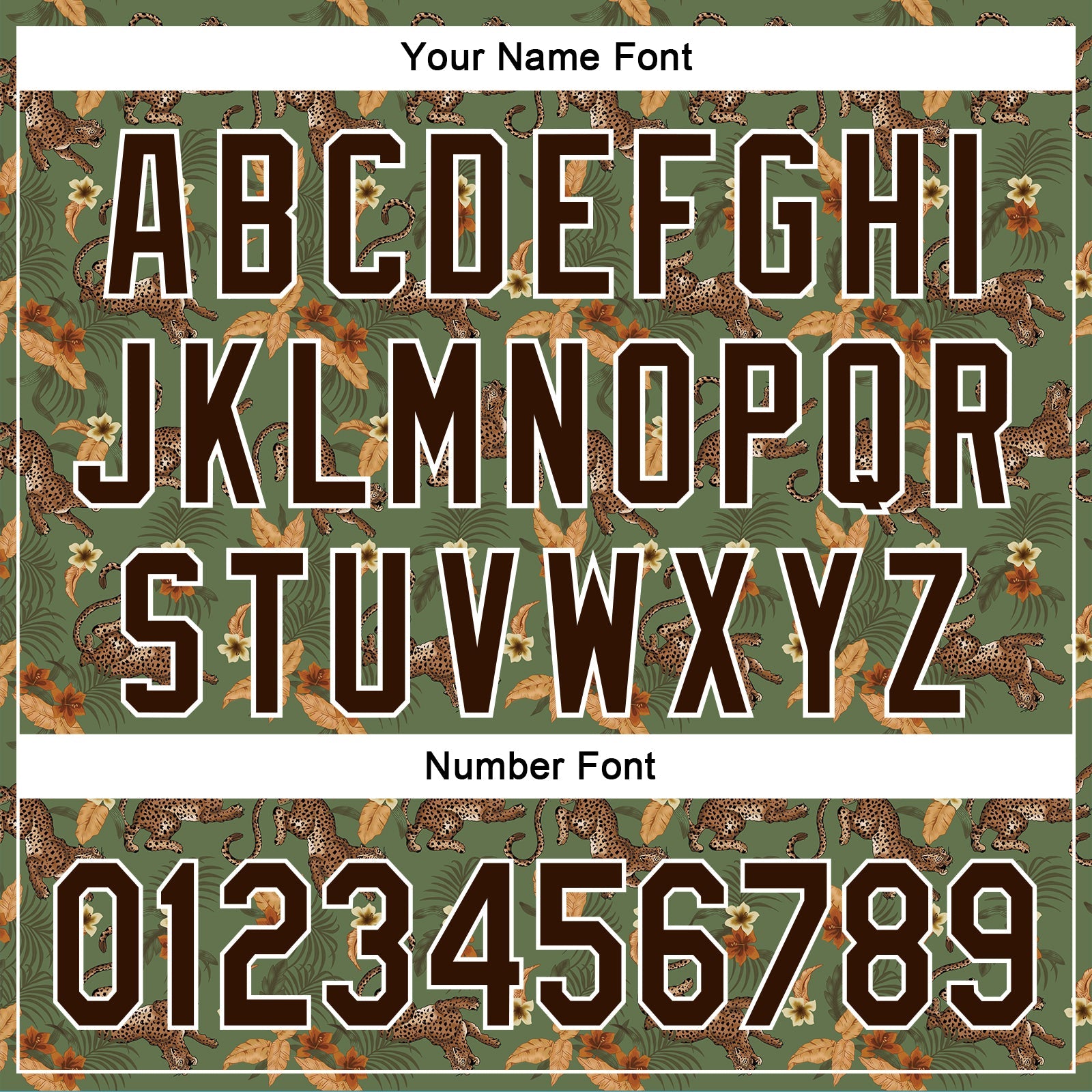 Custom Green Brown-White 3D Pattern Design Animal Leopard And Hawaii Palm Leaves Authentic Baseball Jersey view 5