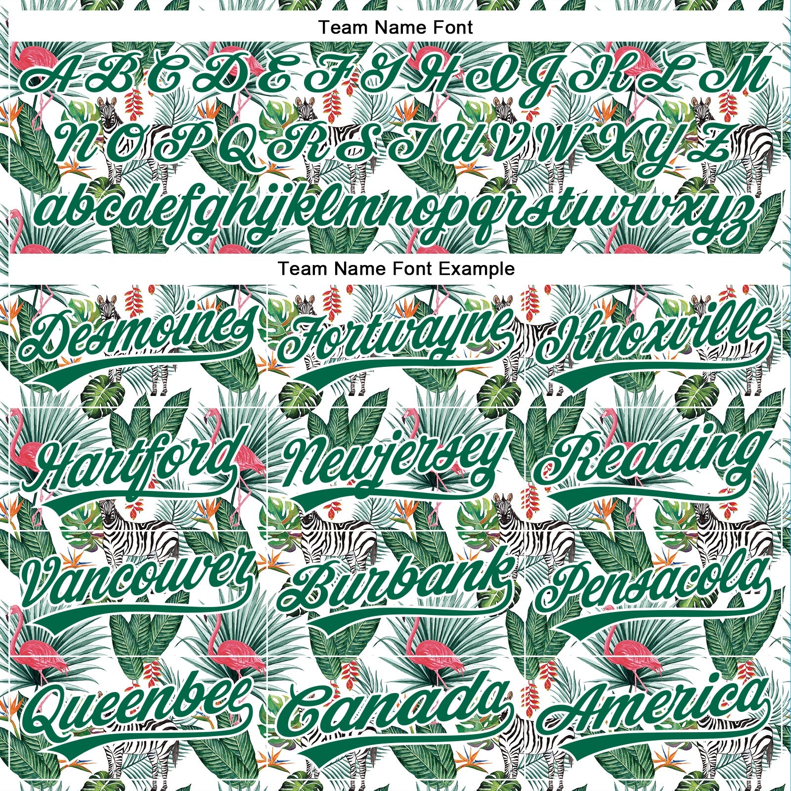 Custom White Kelly Green 3D Pattern Design Animal Zebra Flamingo And Hawaii Palm Leaves Authentic Baseball Jersey view 4