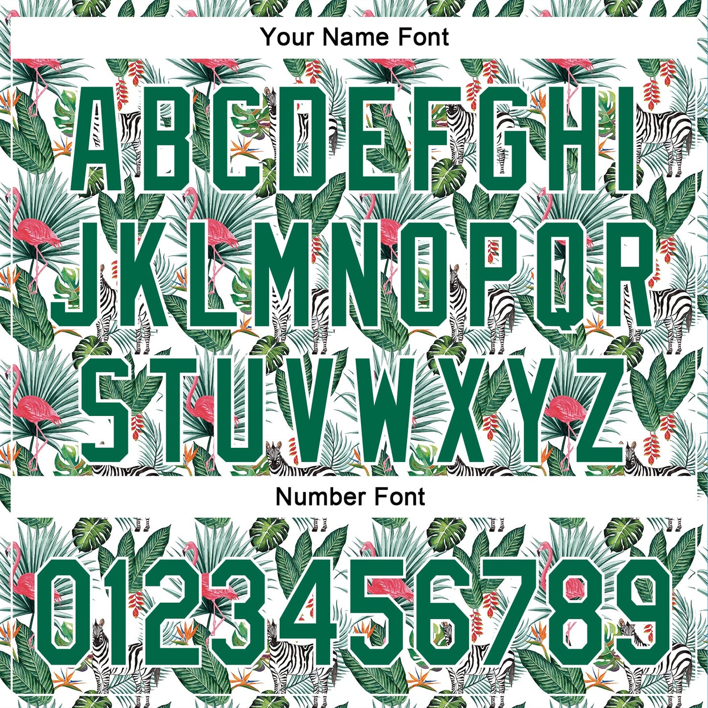 Custom White Kelly Green 3D Pattern Design Animal Zebra Flamingo And Hawaii Palm Leaves Authentic Baseball Jersey view 5