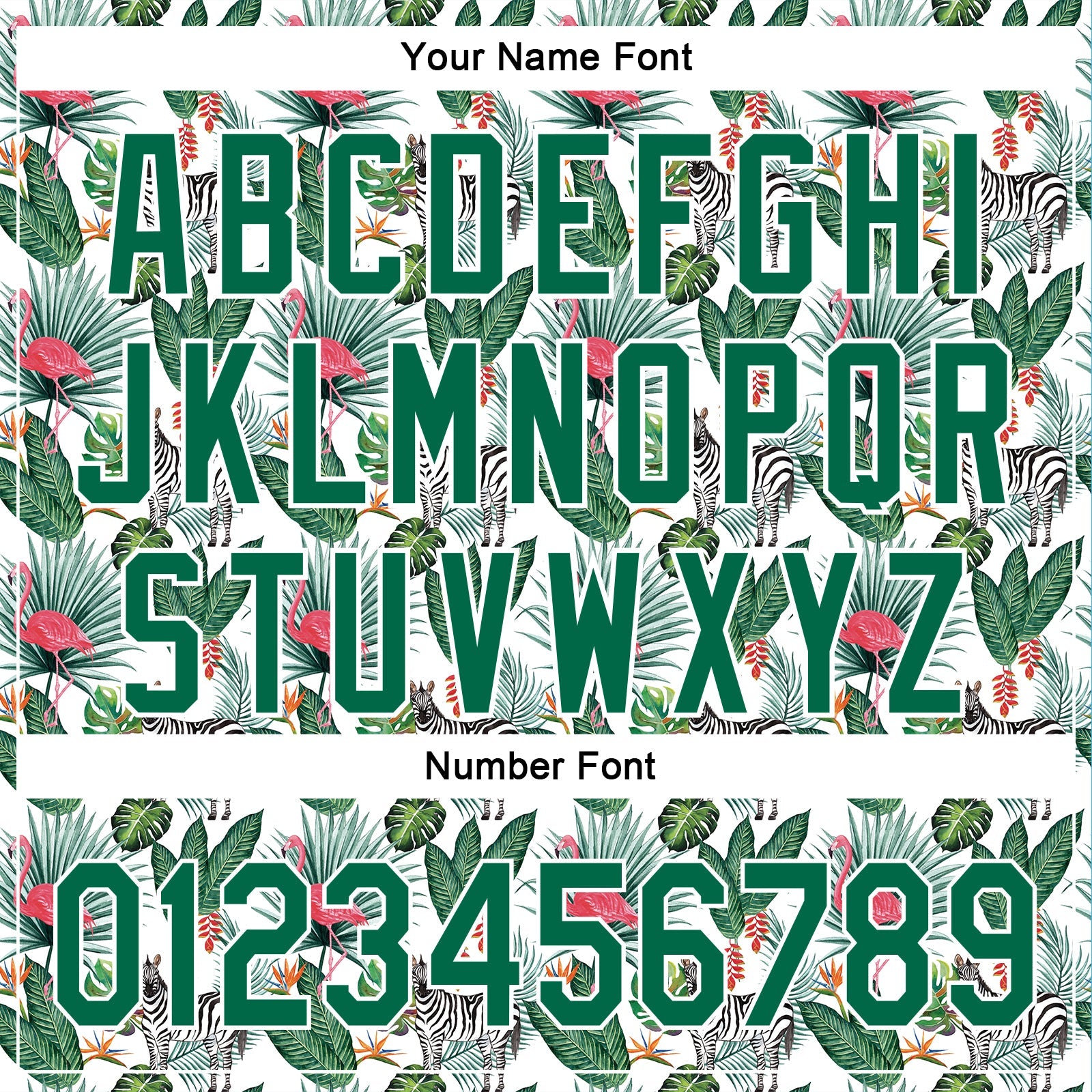 Custom White Kelly Green 3D Pattern Design Animal Zebra Flamingo And Hawaii Palm Leaves Authentic Baseball Jersey view 5