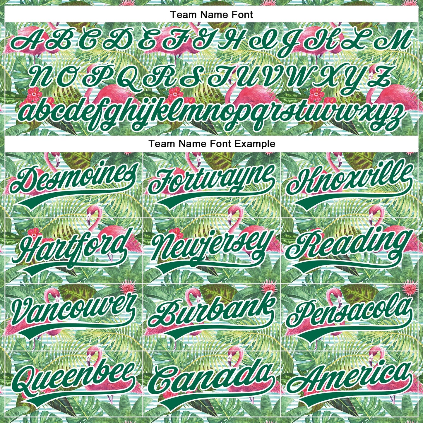Custom White Kelly Green 3D Pattern Design Animal Flamingo And Hawaii Palm Leaves Authentic Baseball Jersey view 4