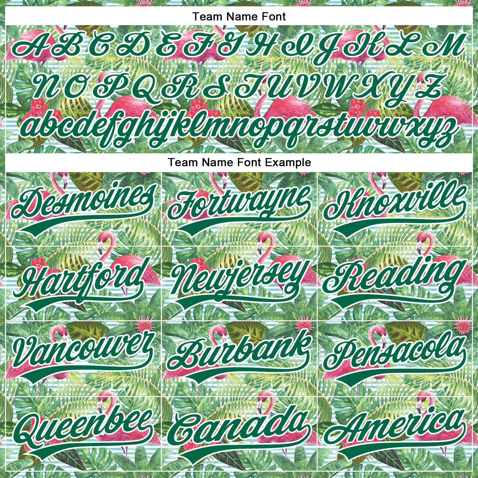 Custom White Kelly Green 3D Pattern Design Animal Flamingo And Hawaii Palm Leaves Authentic Baseball Jersey view 4