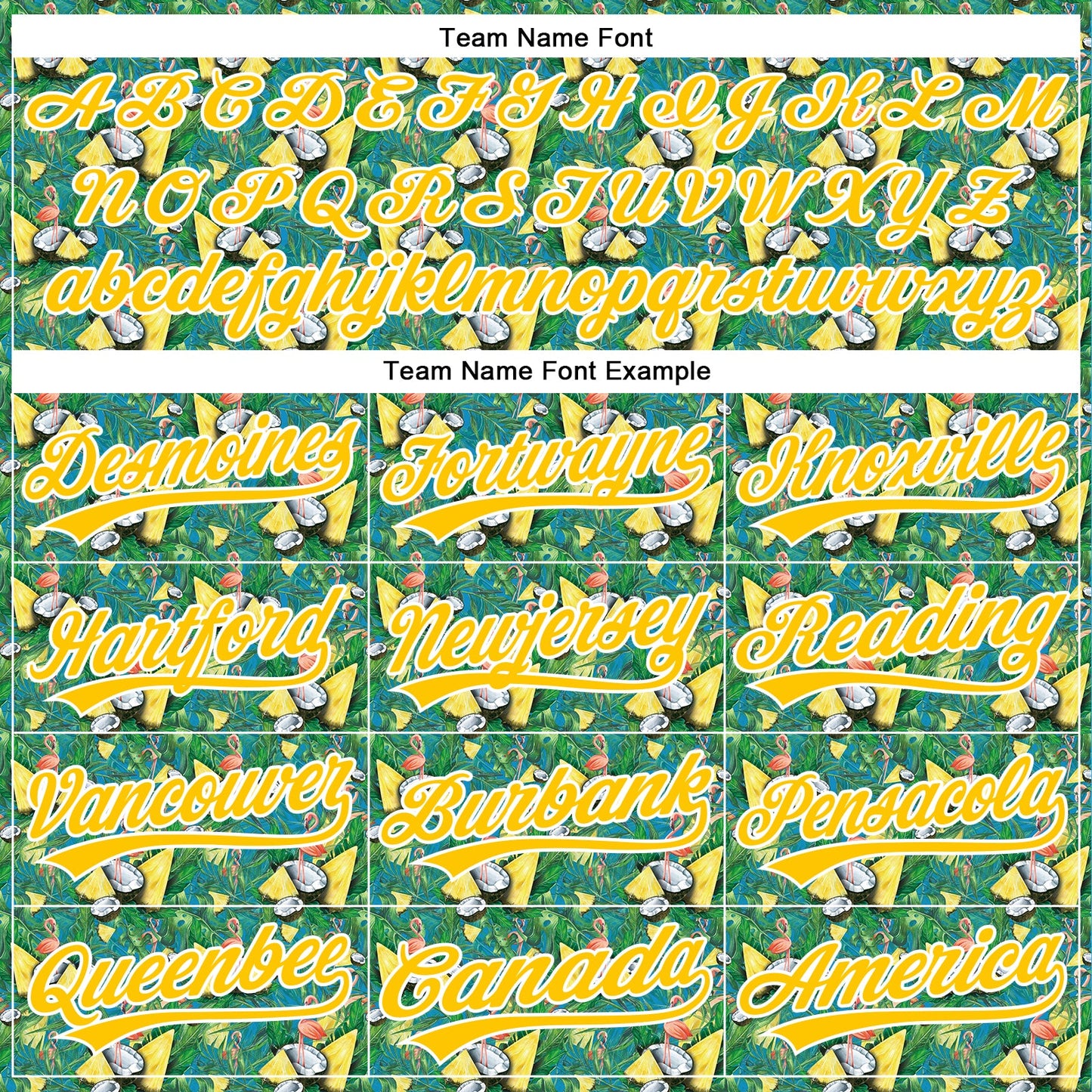 Custom Green White-Yellow 3D Pattern Design Animal Flamingo And Hawaii Palm Leaves Authentic Baseball Jersey view 4