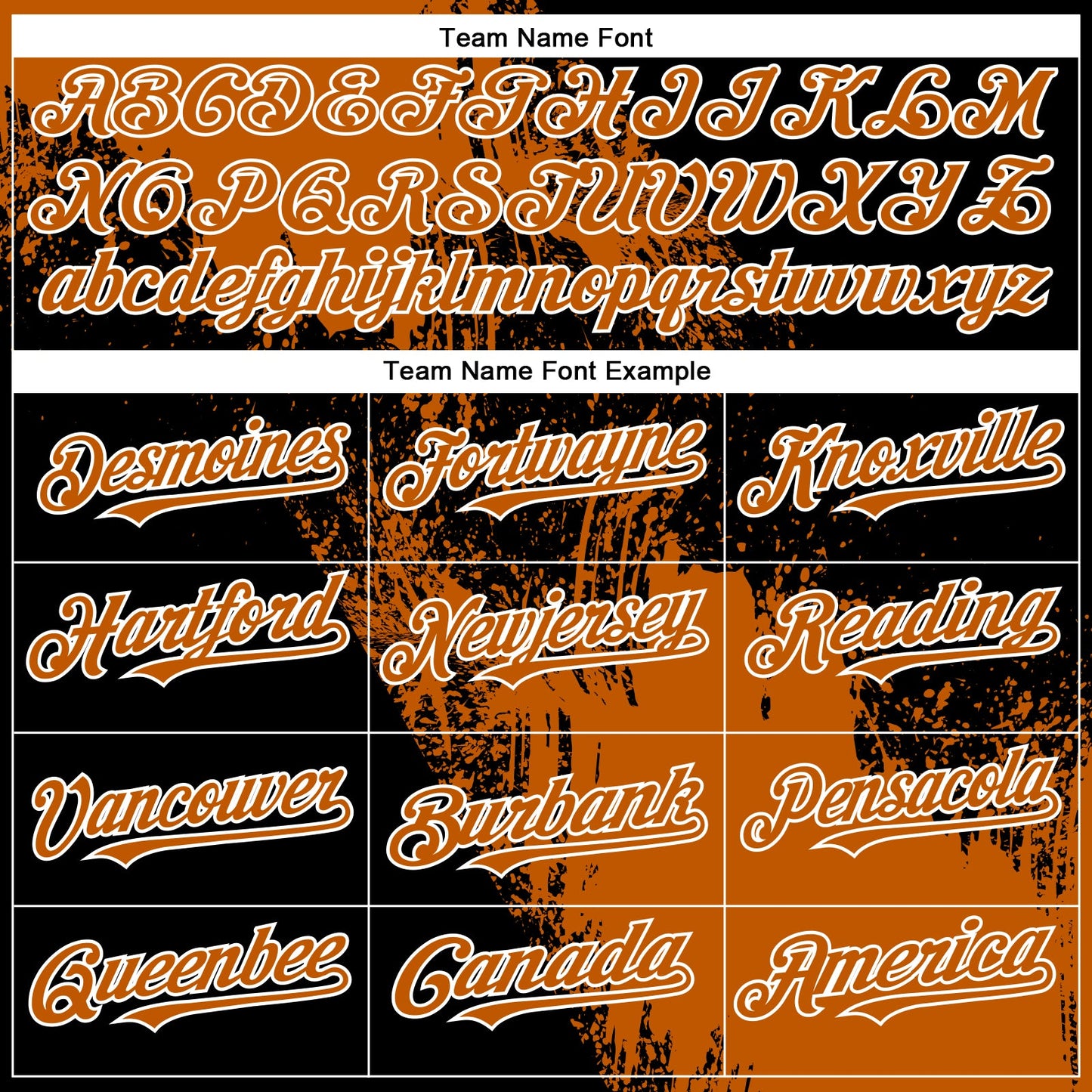 Custom Texas Orange Black-White 3D Pattern Design Abstract Brush Stroke Authentic Baseball Jersey view 4