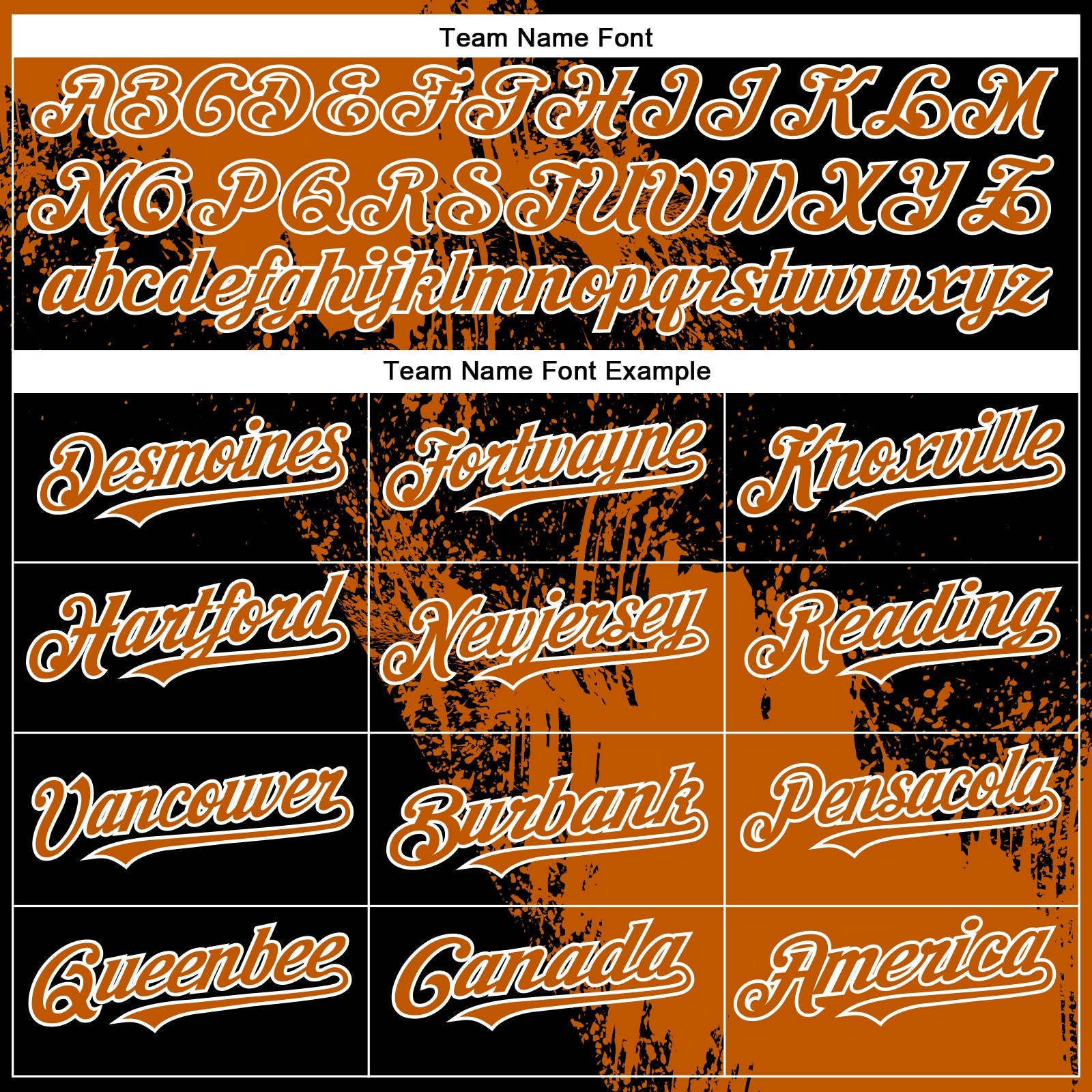 Custom Texas Orange Black-White 3D Pattern Design Abstract Brush Stroke Authentic Baseball Jersey view 4