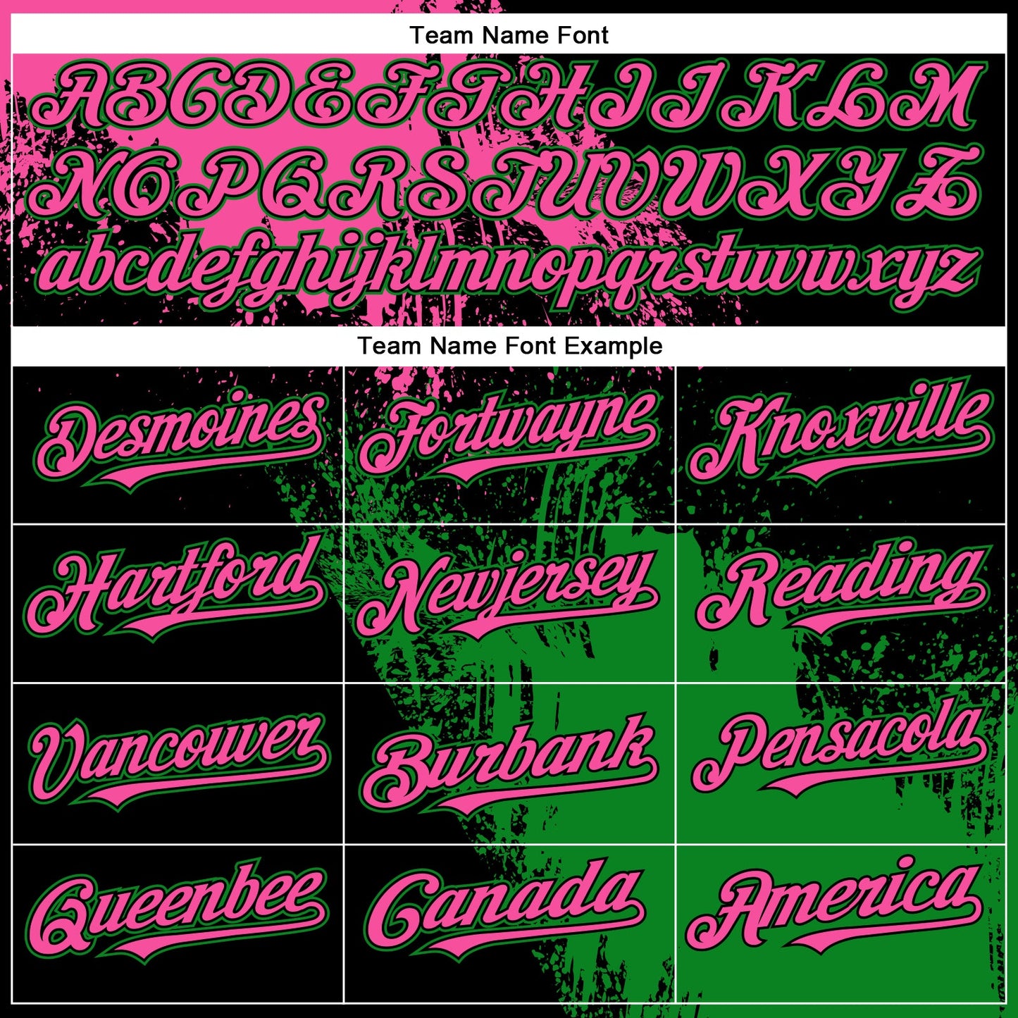 Custom Pink Black-Grass Green 3D Pattern Design Abstract Brush Stroke Authentic Baseball Jersey view 4