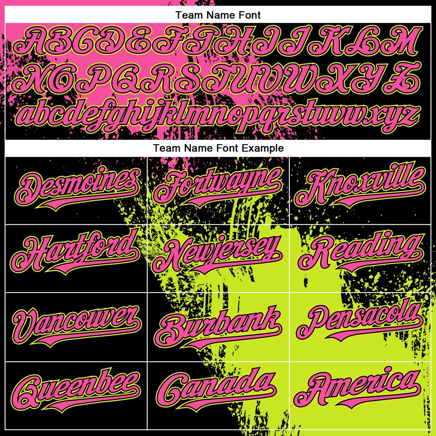 Custom Pink Black-Neon Yellow 3D Pattern Design Abstract Brush Stroke Authentic Baseball Jersey view 4