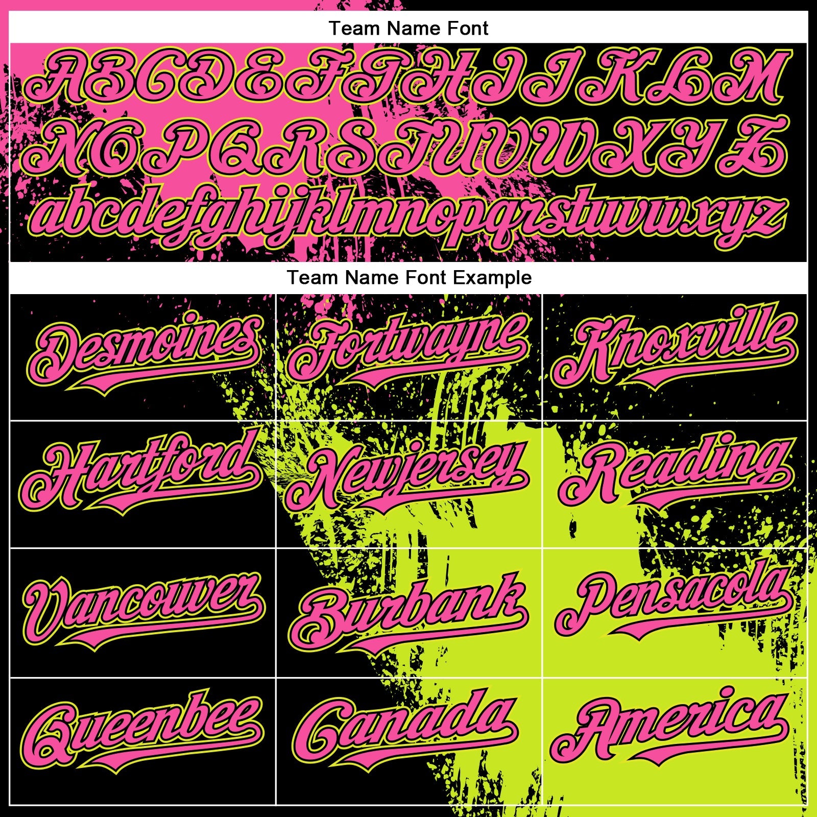 Custom Pink Black-Neon Yellow 3D Pattern Design Abstract Brush Stroke Authentic Baseball Jersey view 4