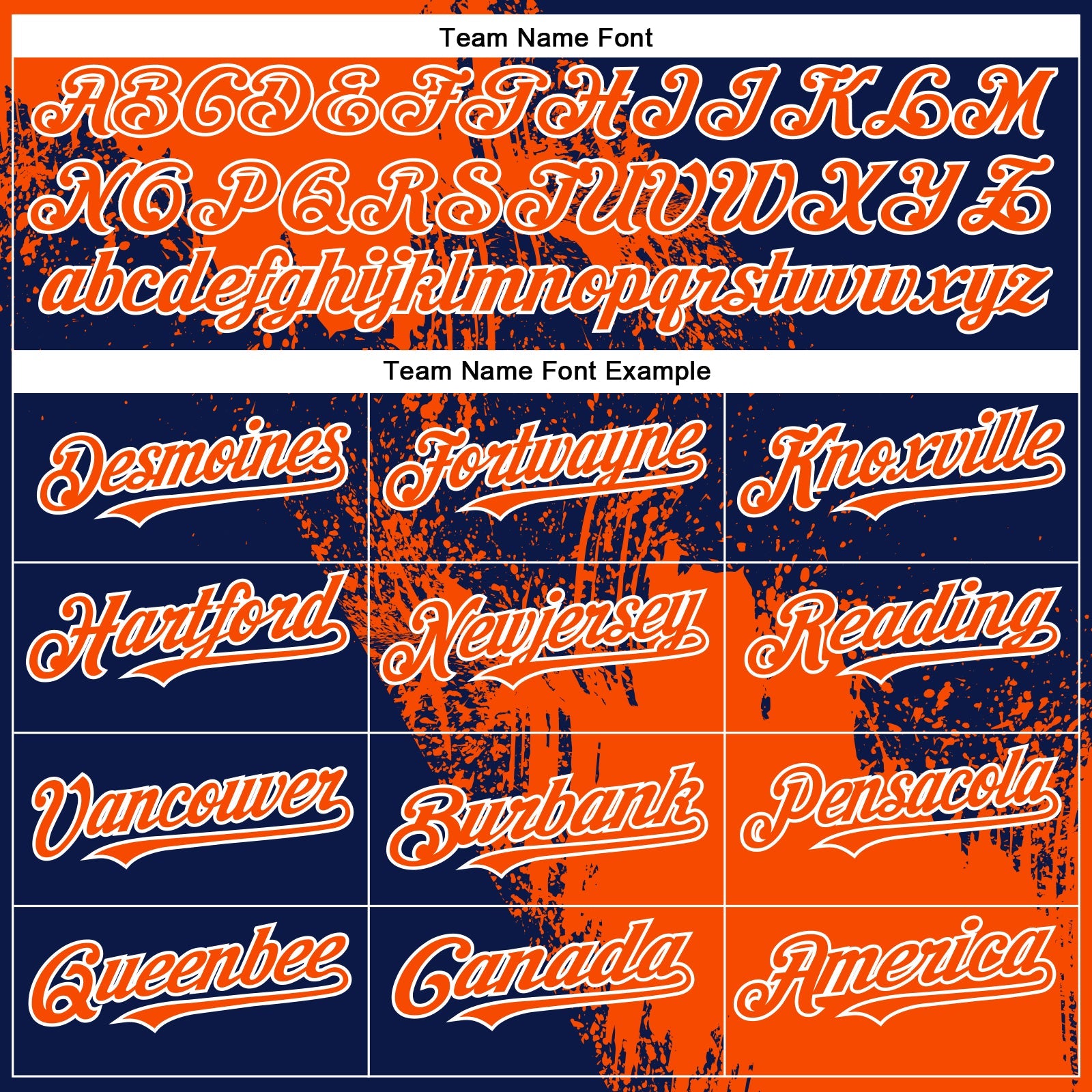 Custom Orange Navy-White 3D Pattern Design Abstract Brush Stroke Authentic Baseball Jersey view 4
