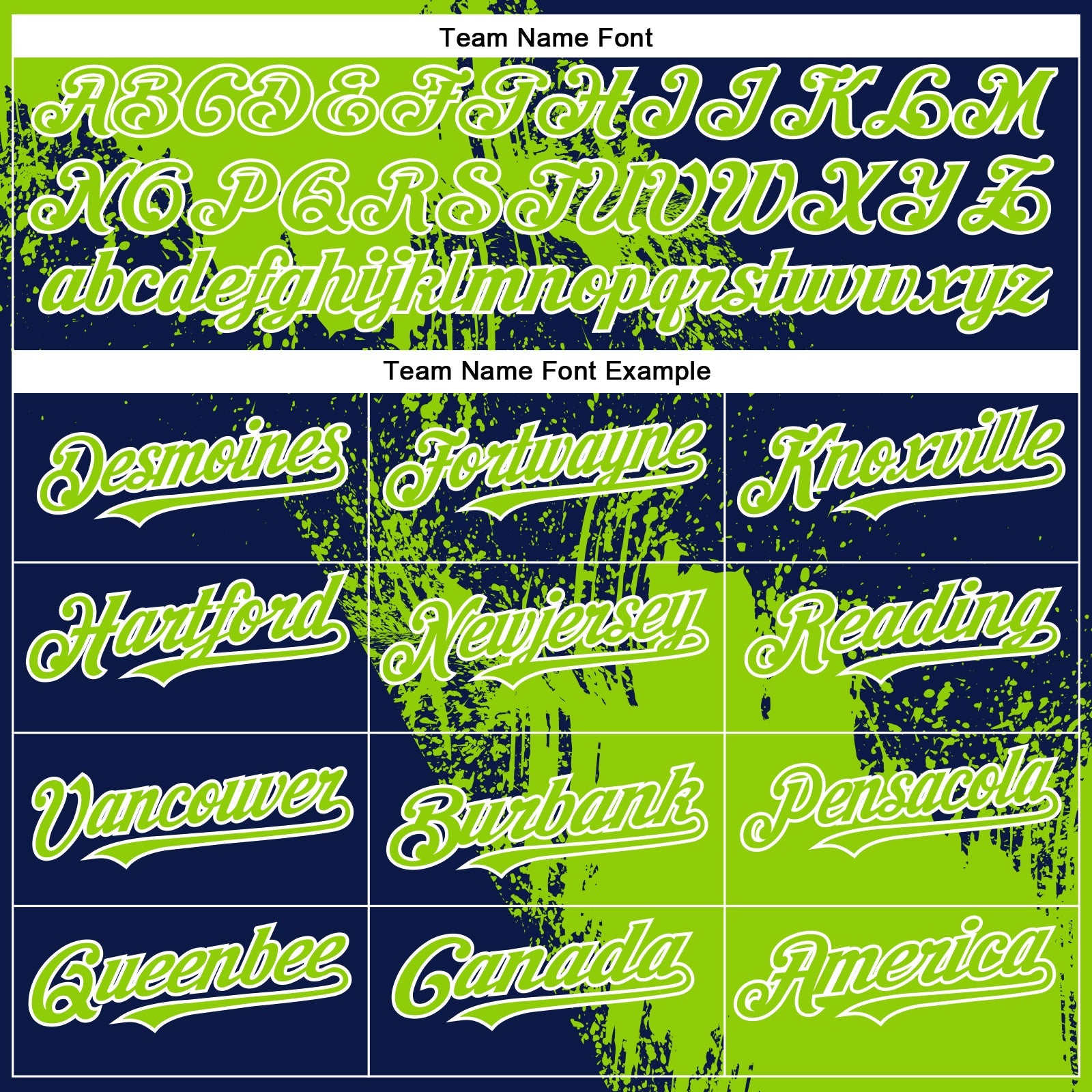 Custom Neon Green Navy-White 3D Pattern Design Abstract Brush Stroke Authentic Baseball Jersey view 4